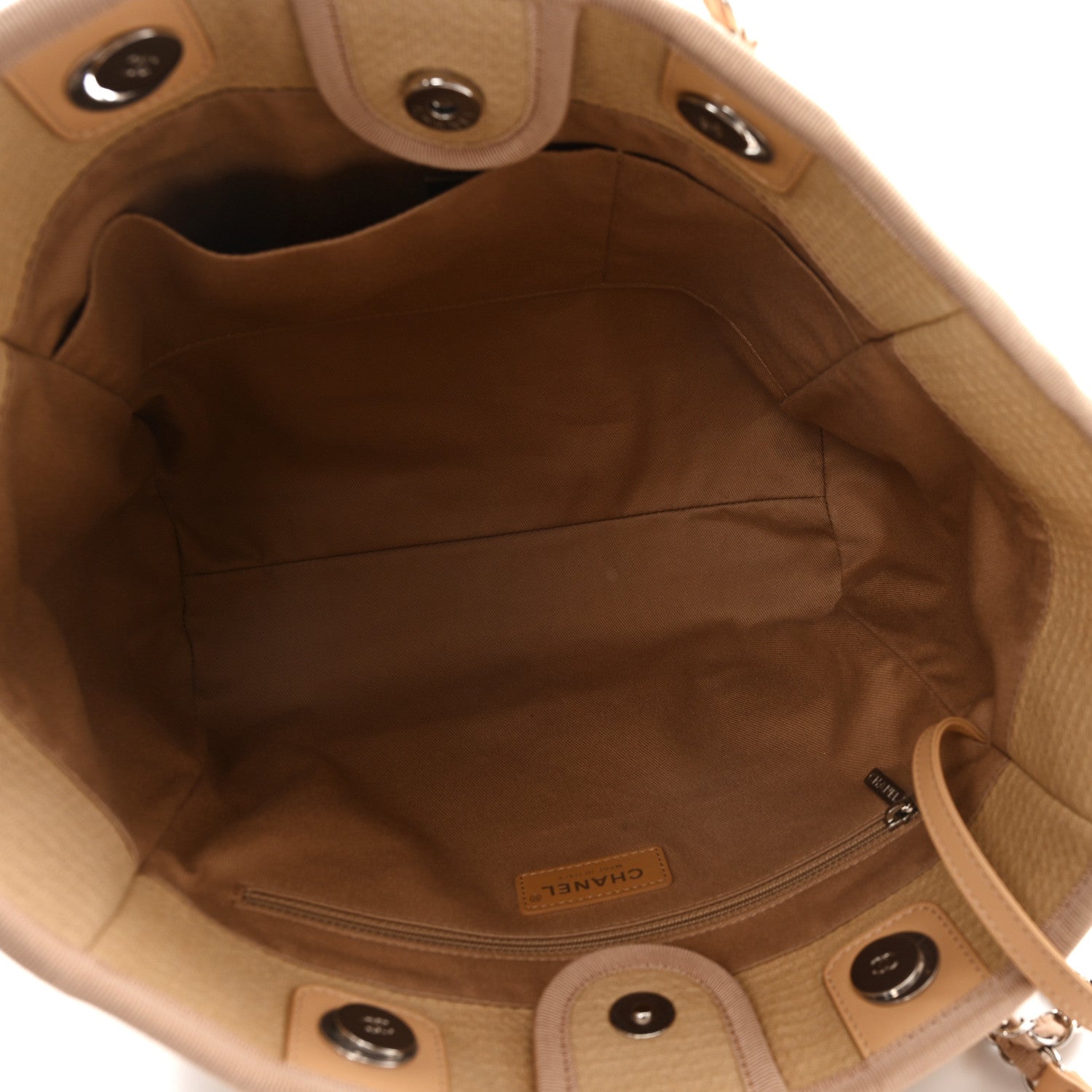 Mixed Fibers Small Deauville Tote  Beige