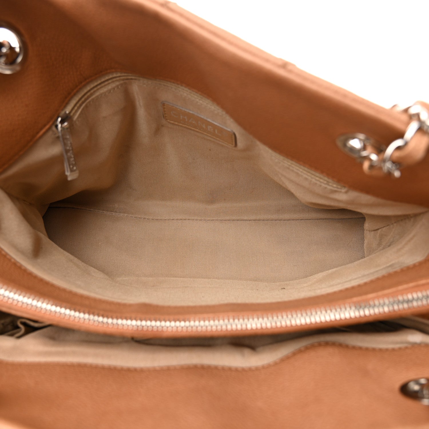 Caviar Quilted Timeless CC Shopping Tote Brown
