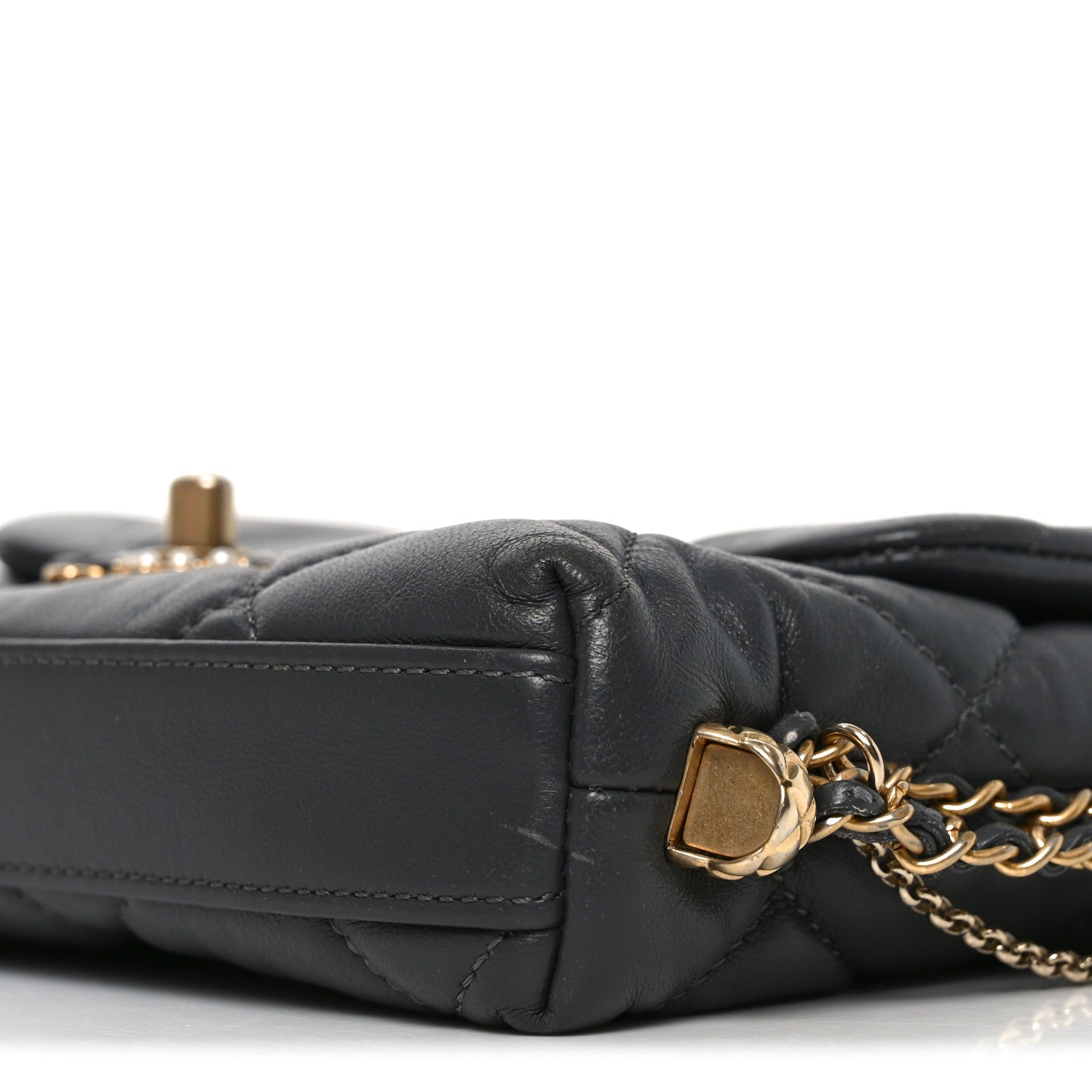 Lambskin Quilted Mini Crush On Chains Flap Bag Grey