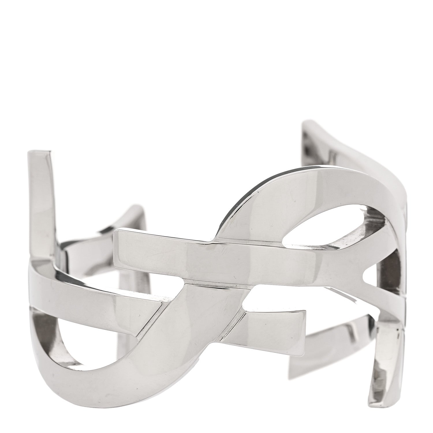 Brass Monogram Cuff Bracelet Palladium