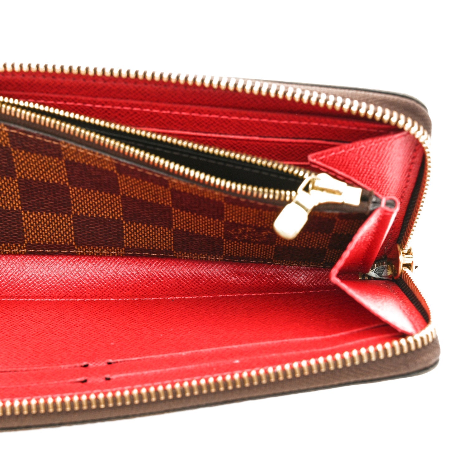 Damier Ebene Clemence Wallet Cherry