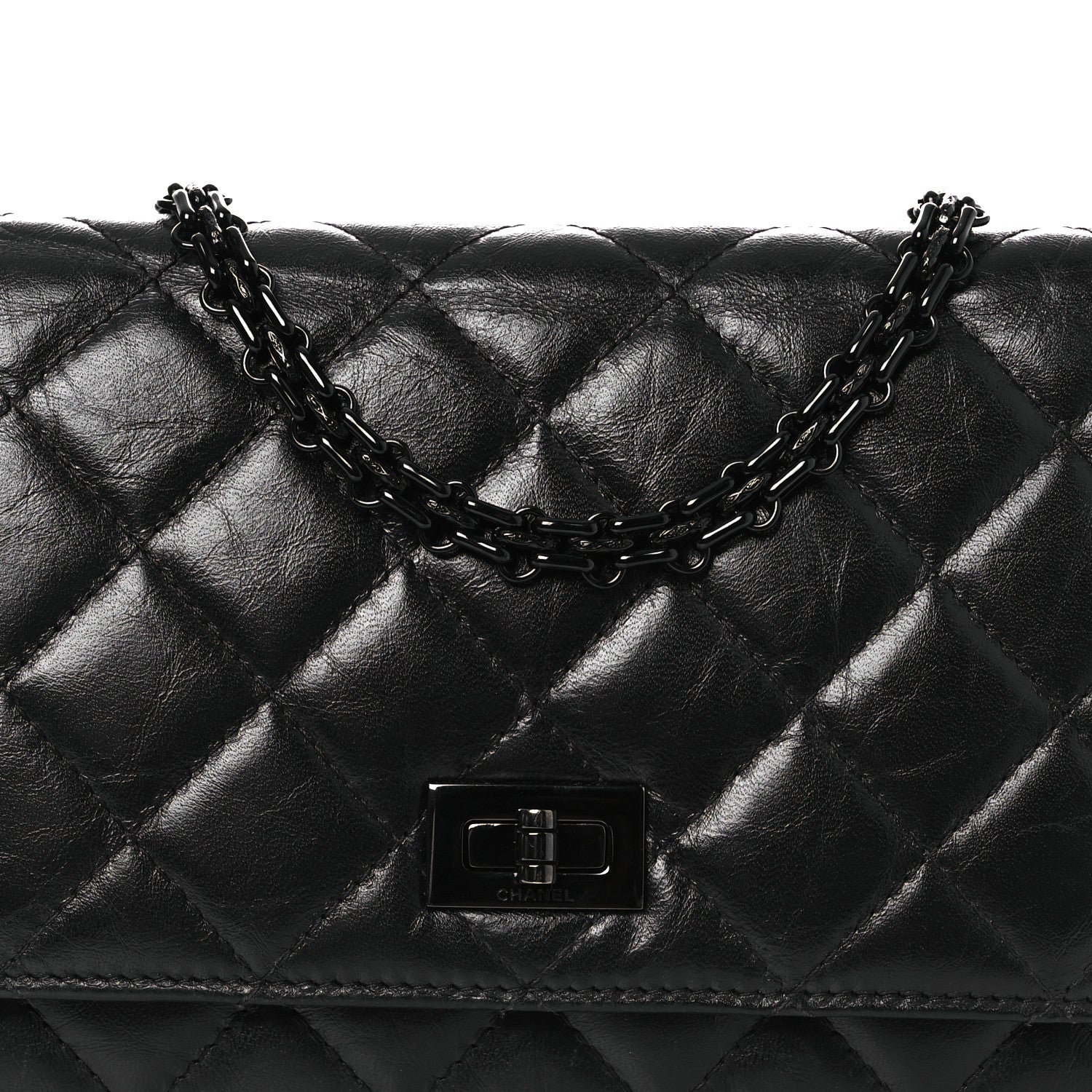 Aged Calfskin Quilted Reissue Wallet On Chain WOC So Black