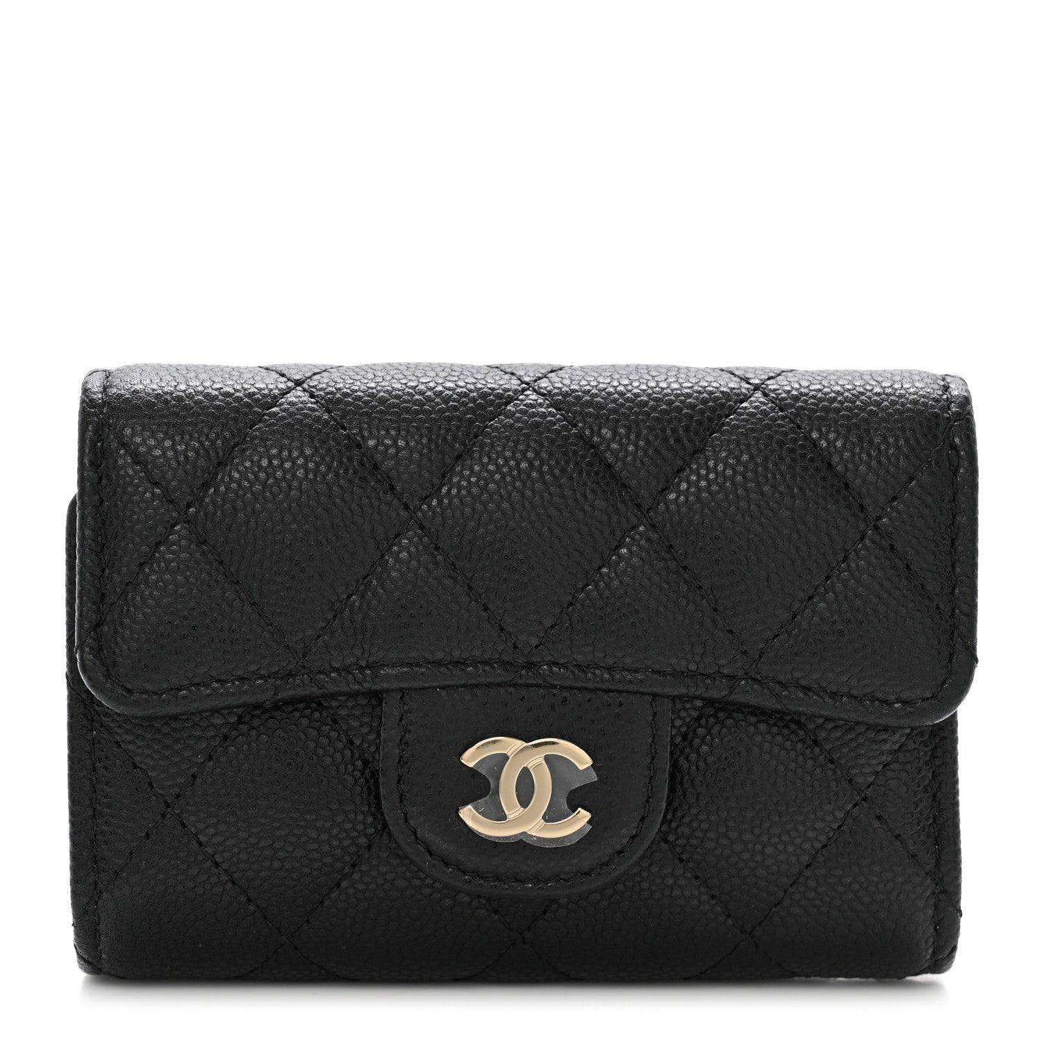 Caviar Quilted Classic 4 Key Holder Wallet Black