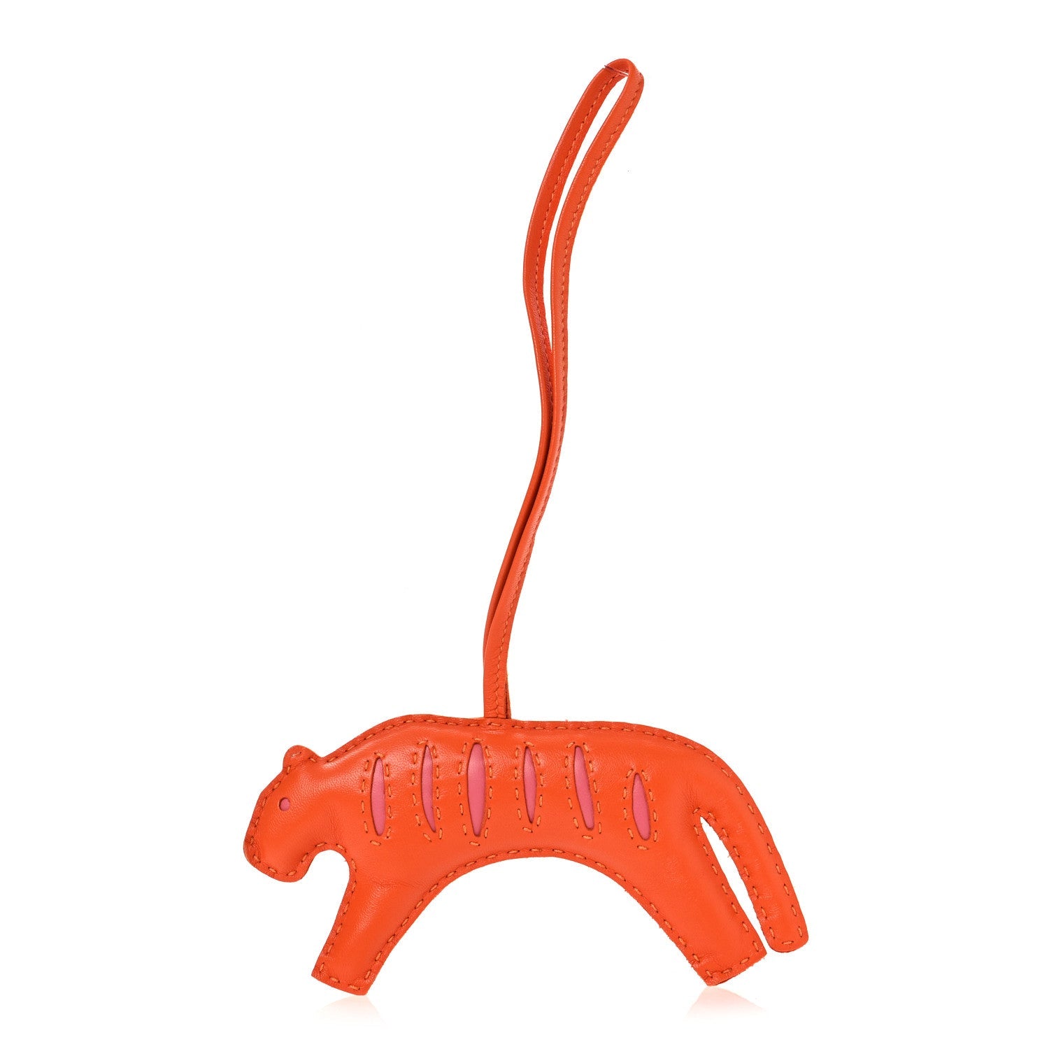 Milo Lambskin Rooroo Bag Charm Feu Rose Azalee