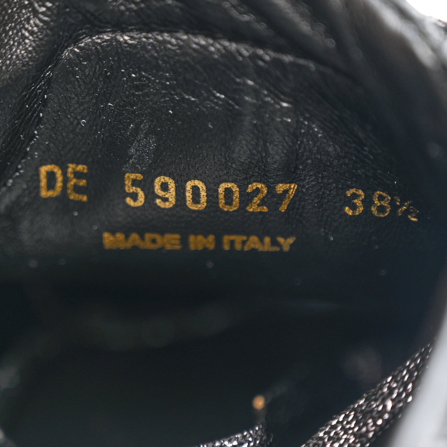 Calfskin Crystal Glitter Andy Sneakers 38.5 Black