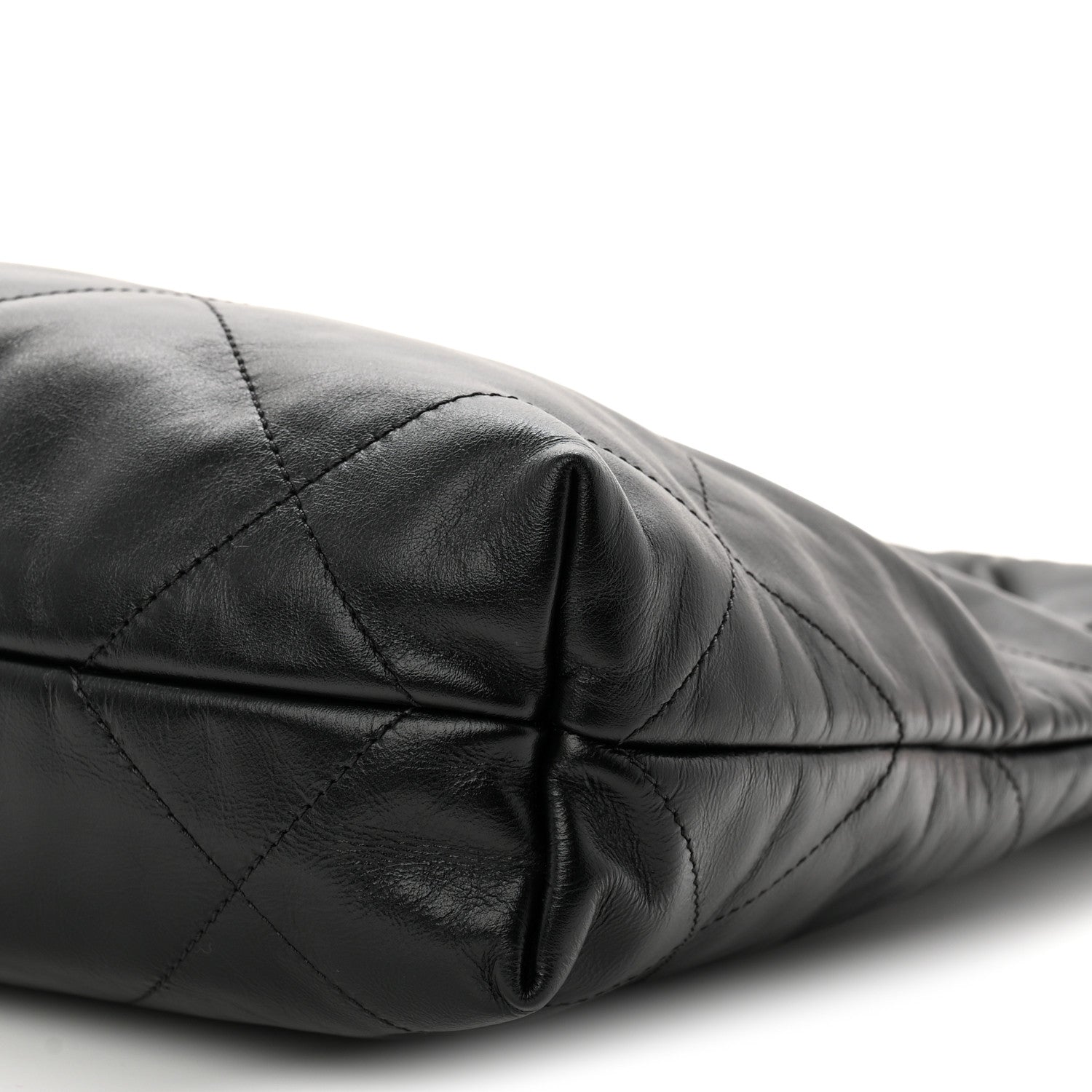 Shiny Calfskin Quilted Small Chanel 22 Black