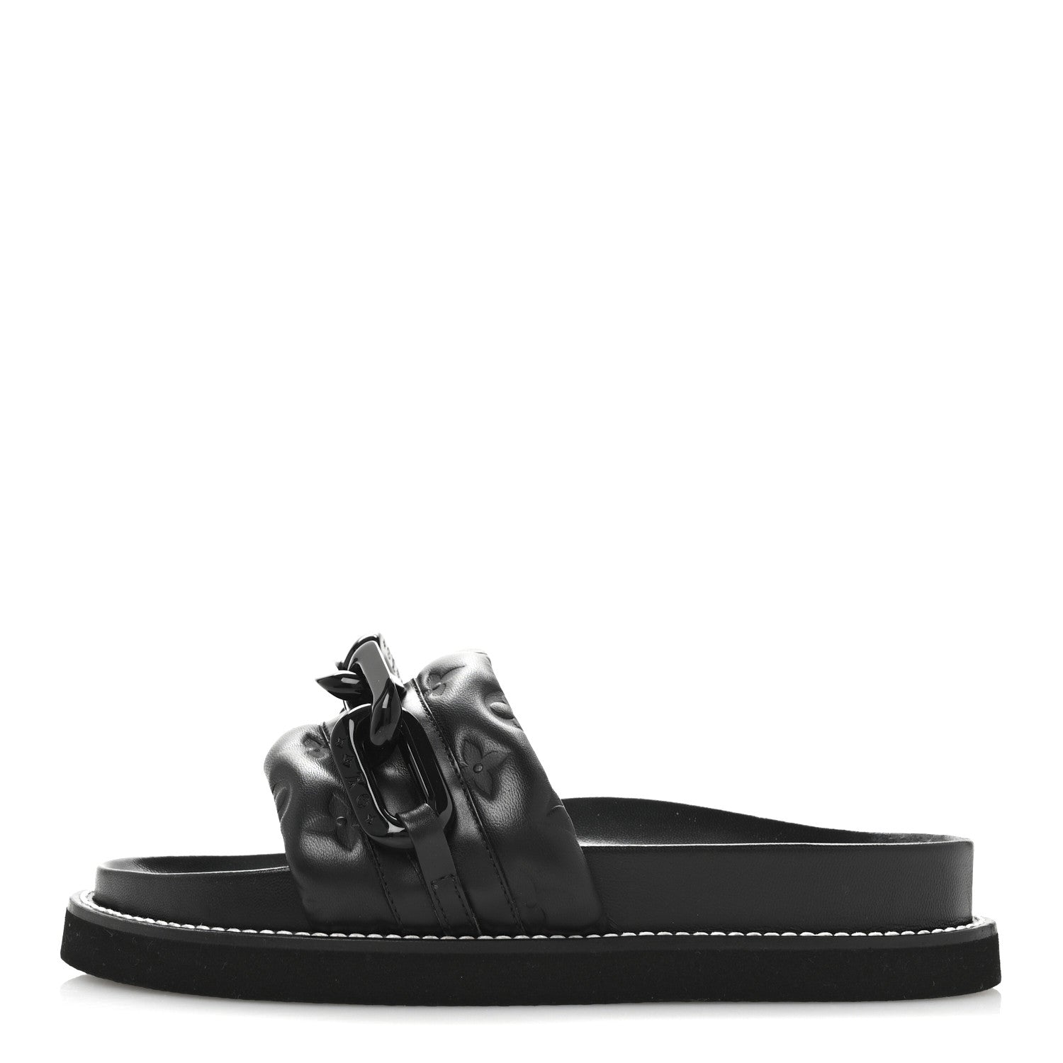 Calfskin Embossed Monogram Sunset Flat Comfort Mule 37 Black