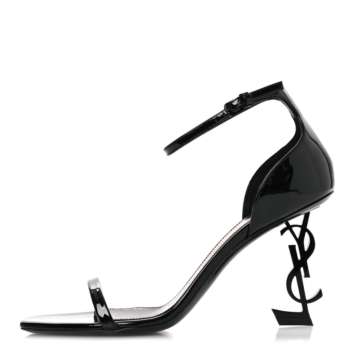 Patent Calfskin Opyum 85 Sandals 37.5 Black