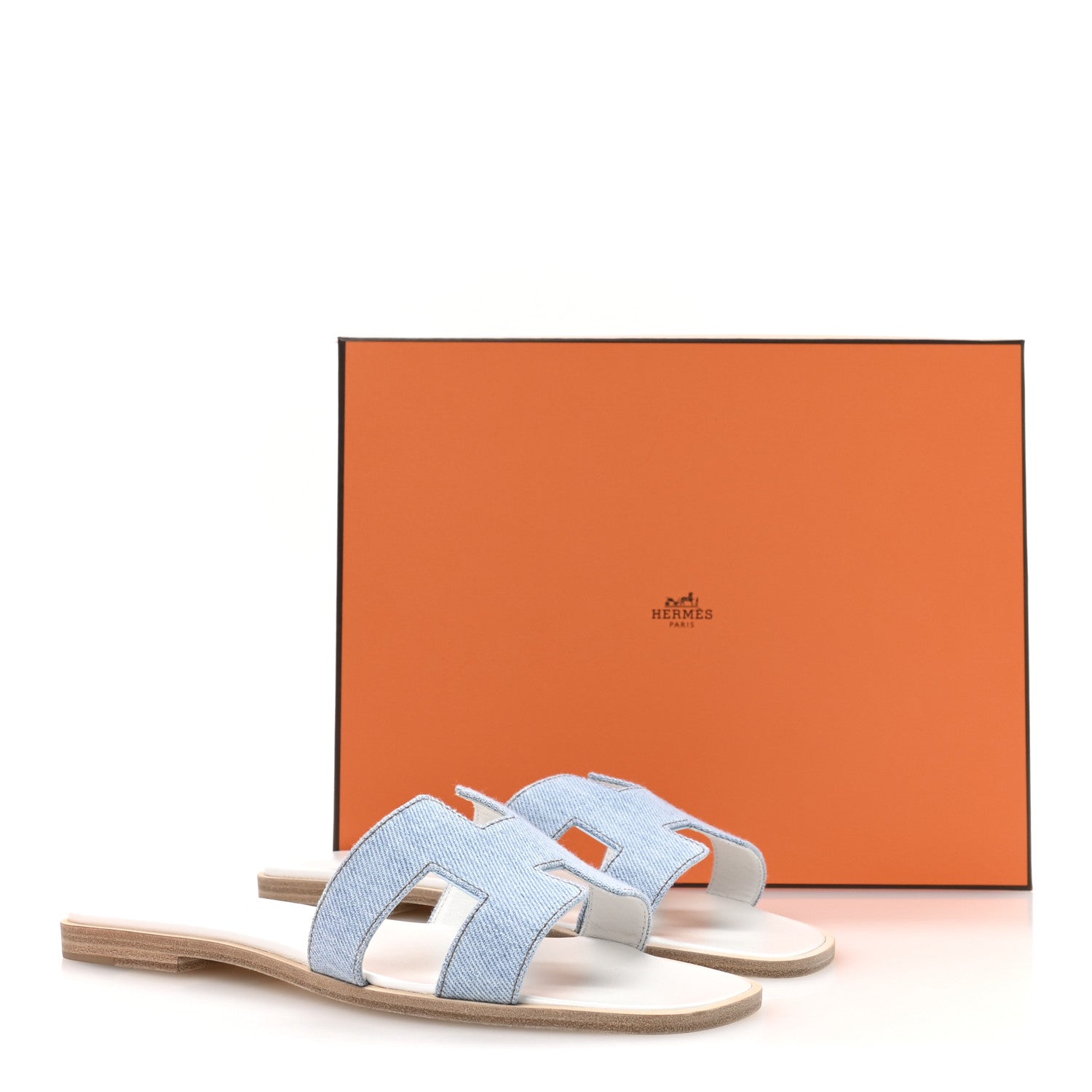 Denim Canvas Oran Sandals 37.5 Bleu Clair