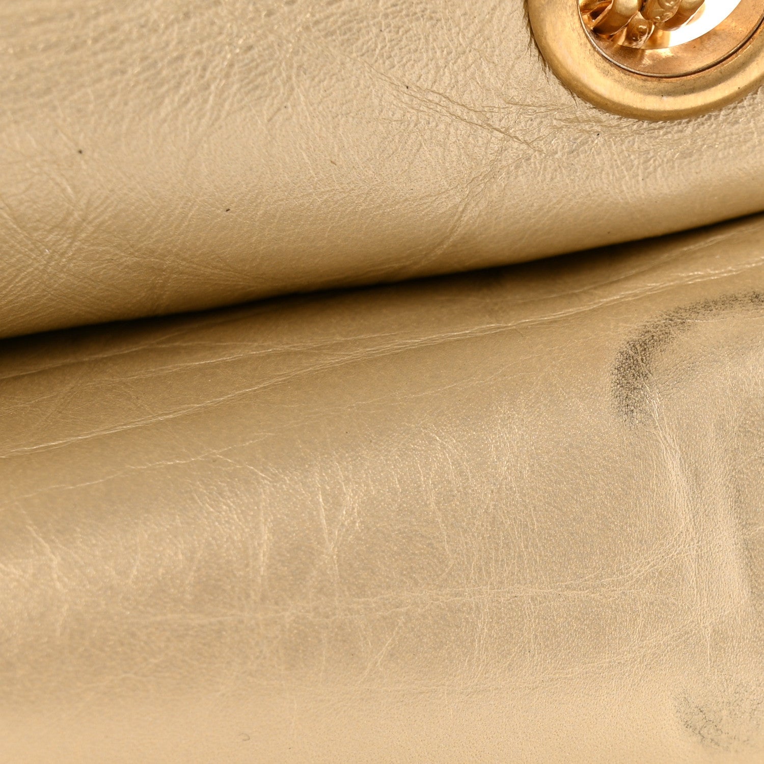 Metallic Aged Calfskin Quilted 2.55 Reissue 226 Flap Pale Gold