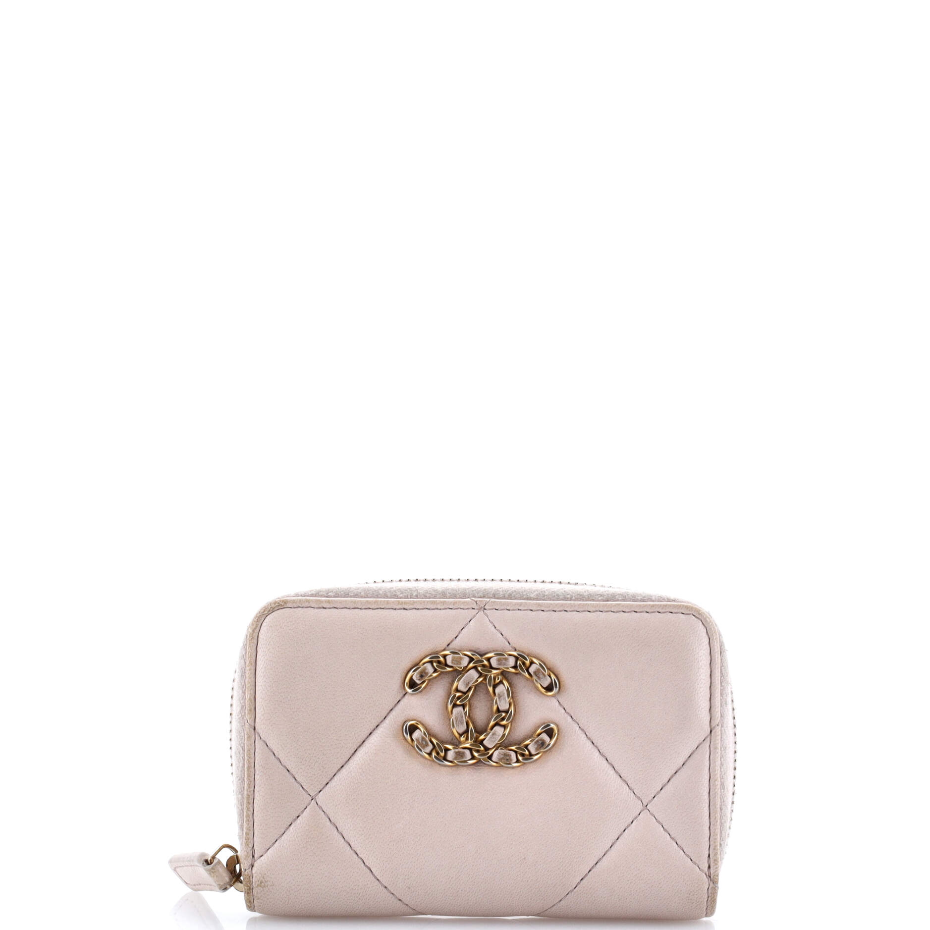 19 Zip Coin Purse Quilted Leather