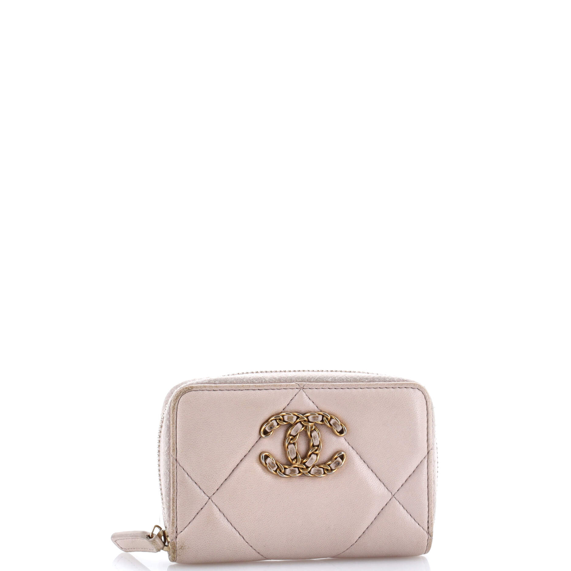 19 Zip Coin Purse Quilted Leather