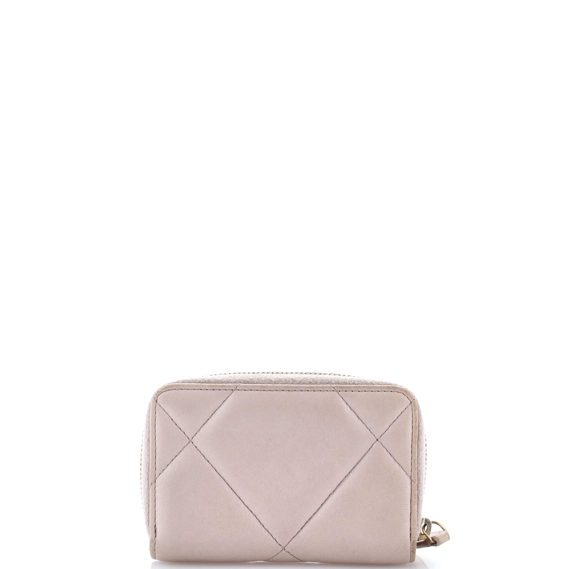 19 Zip Coin Purse Quilted Leather