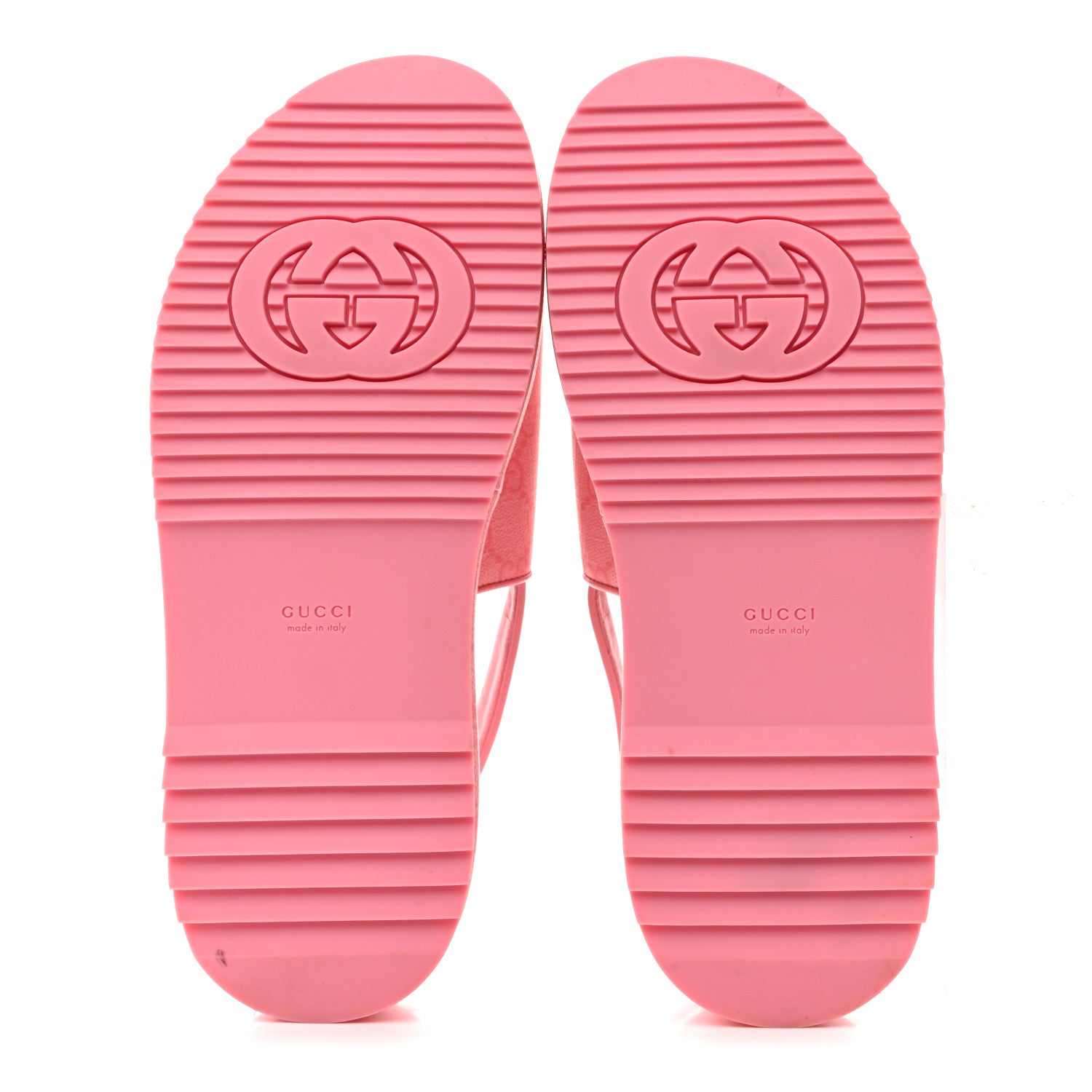 GG Supreme Monogram Granada Kid Angelina Platform 35mm Slingback Sandals 40.5 Cotton Candy Dark Cotton Candy Wild Rose
