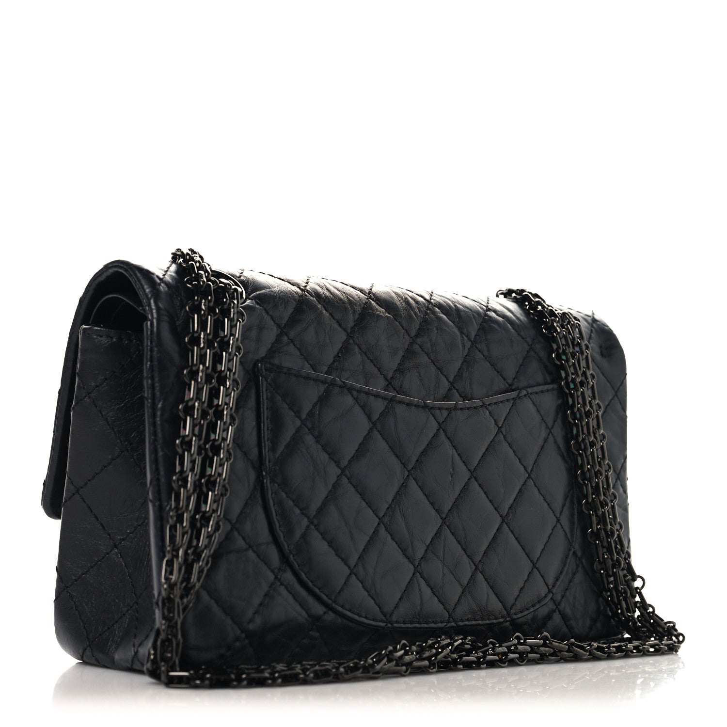 Aged Calfskin Quilted 2.55 Reissue 225 Flap So Black