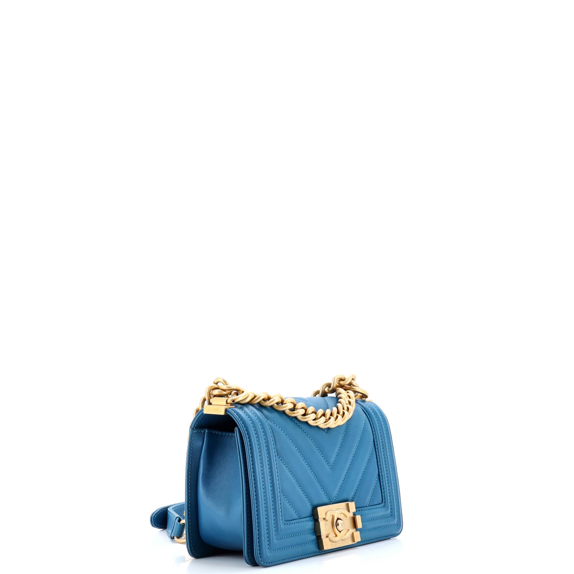 Boy Flap Bag Chevron Lambskin Small