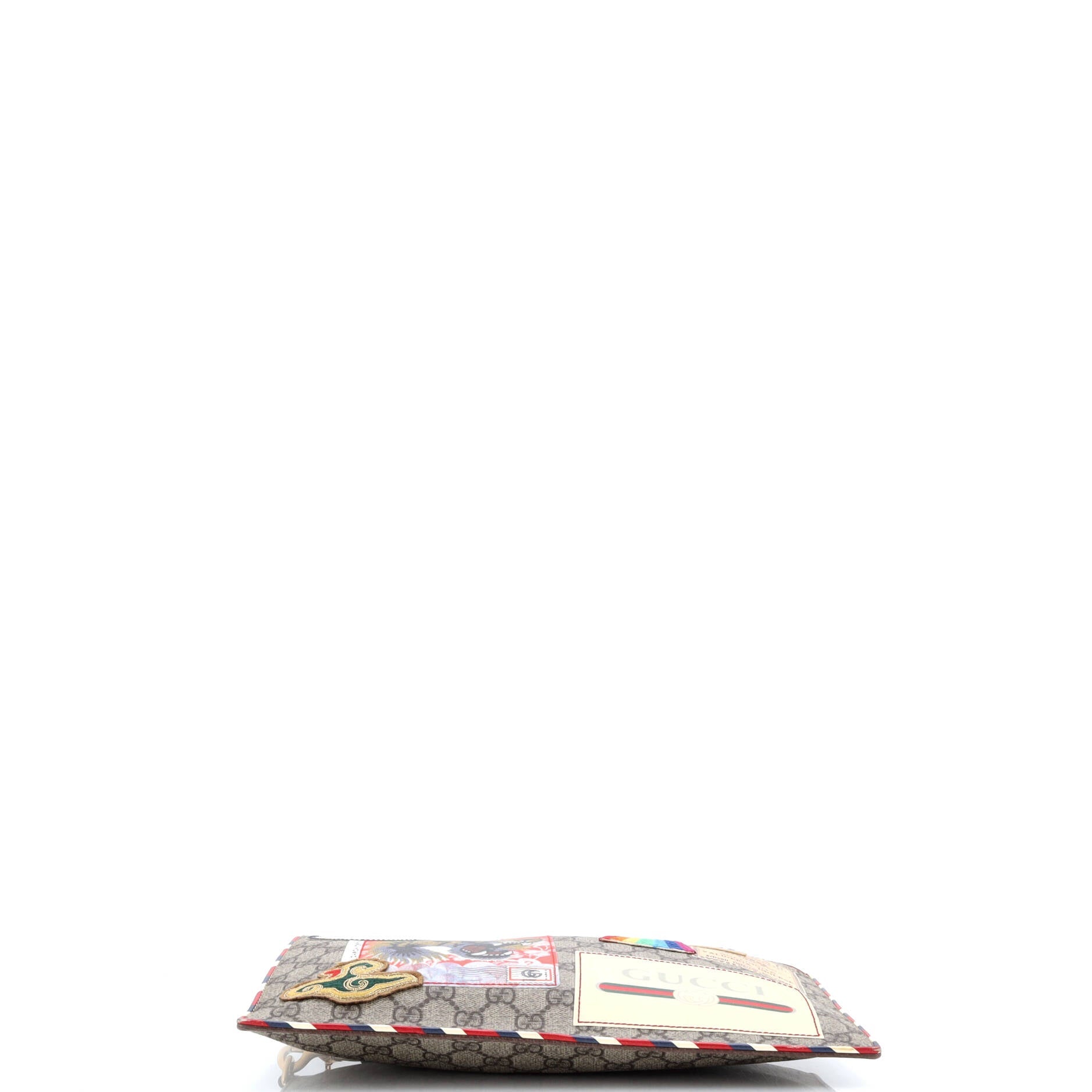 Courrier Pouch GG Coated Canvas with Applique