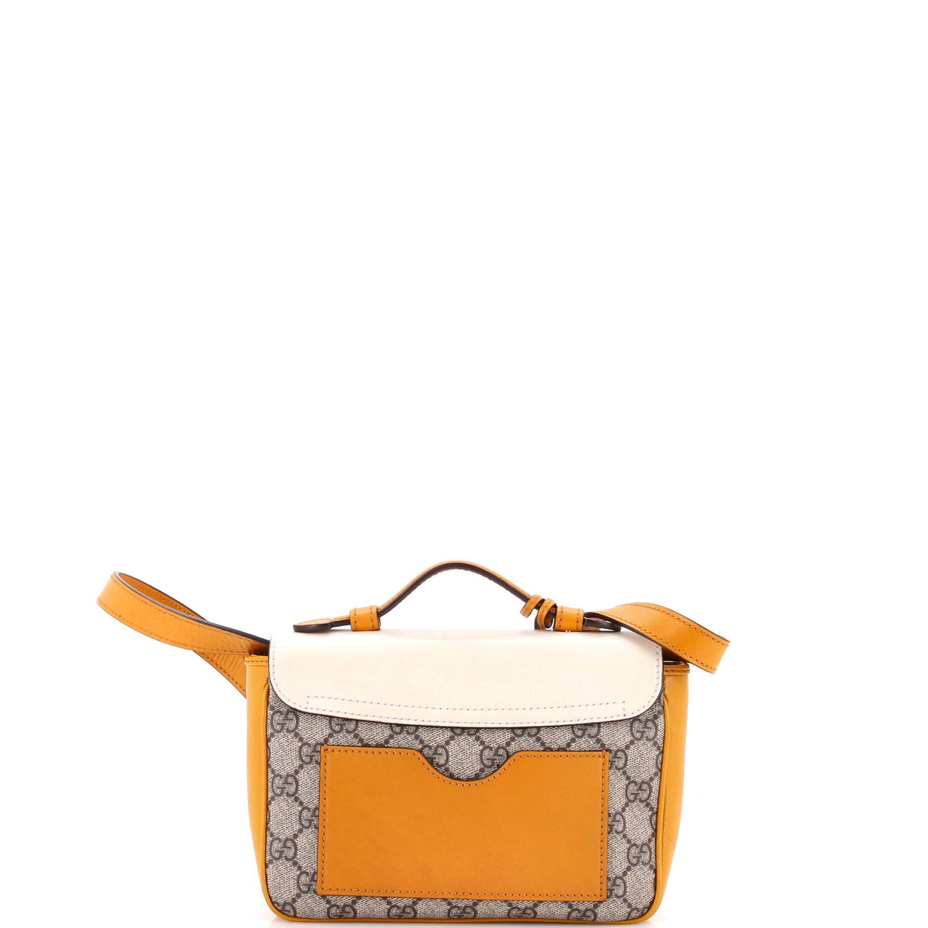 Padlock Front Pocket Flap Shoulder Bag GG Coated Canvas and Leather Mini