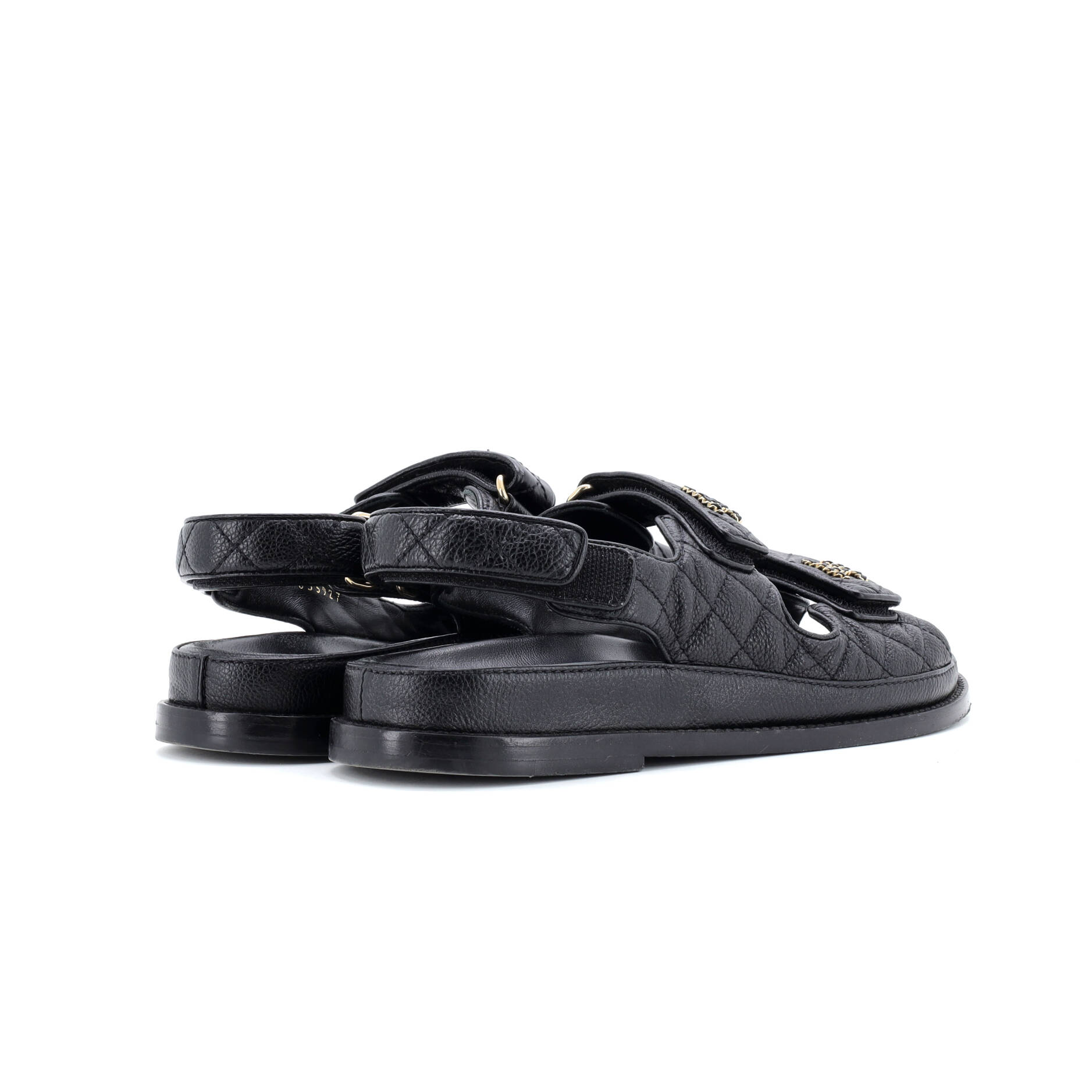 Women's Velcro Dad Sandals Quilted Leather