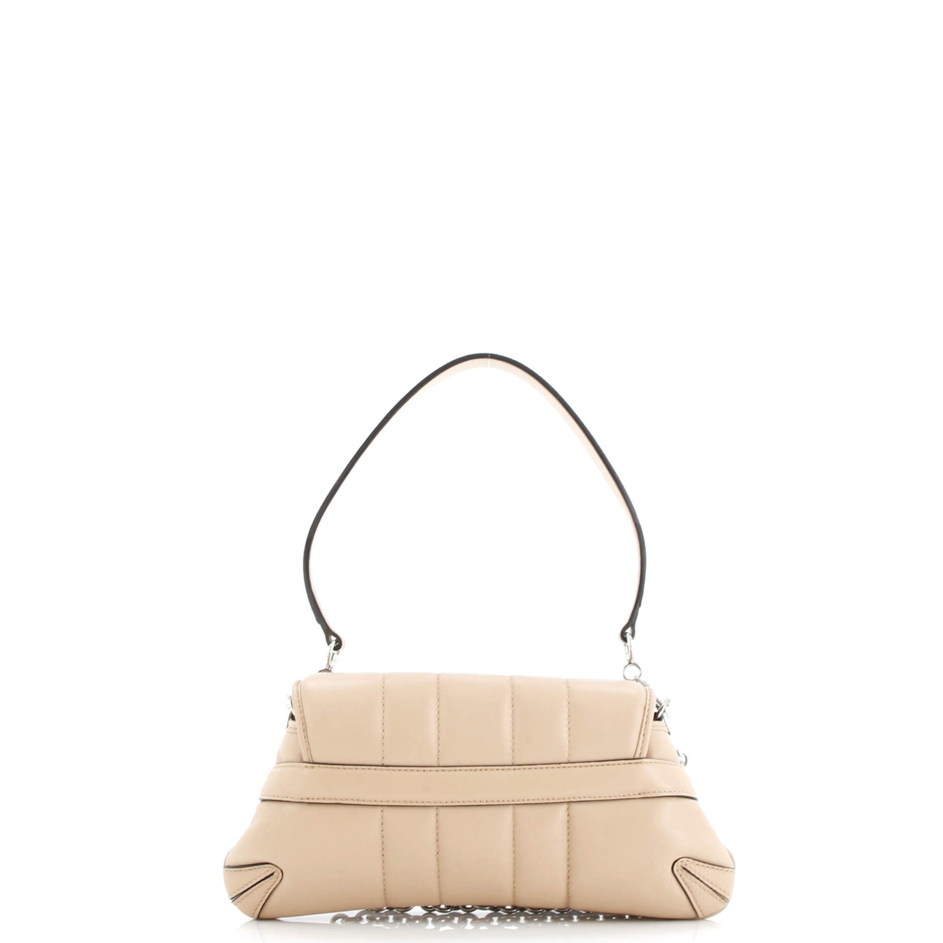 Horsebit Chain Shoulder Bag Vertical Quilted Leather Small