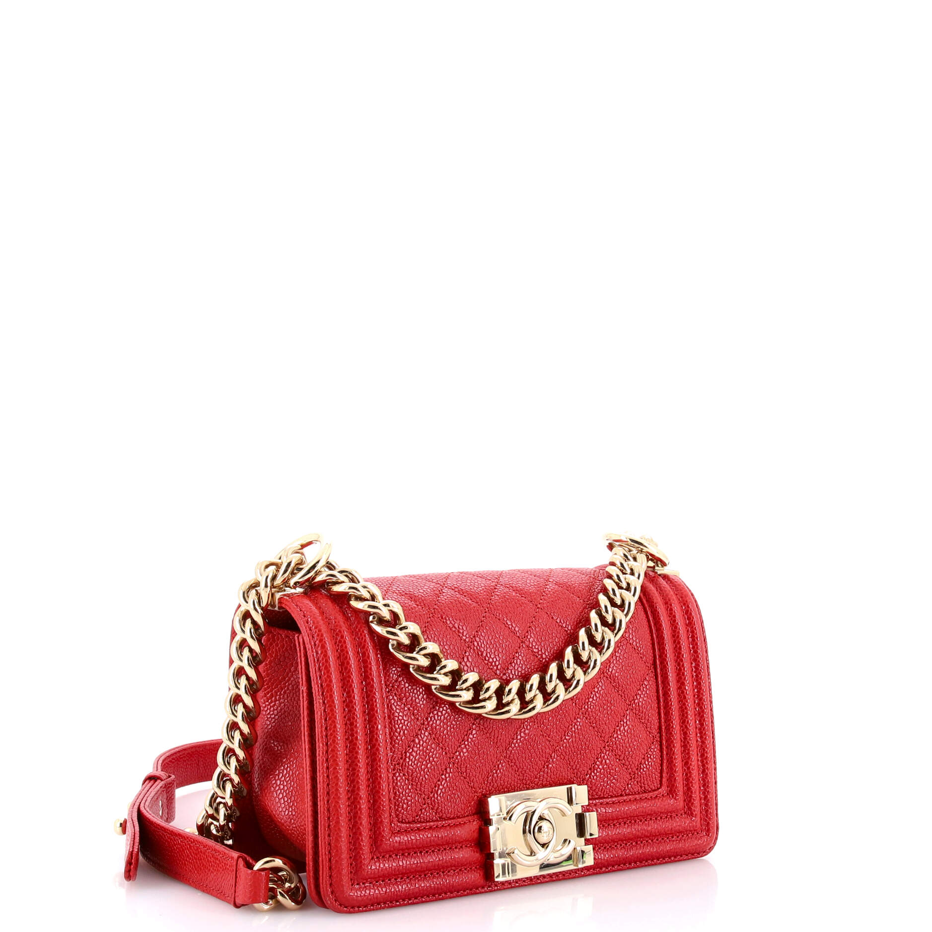 Boy Flap Bag Quilted Caviar Small