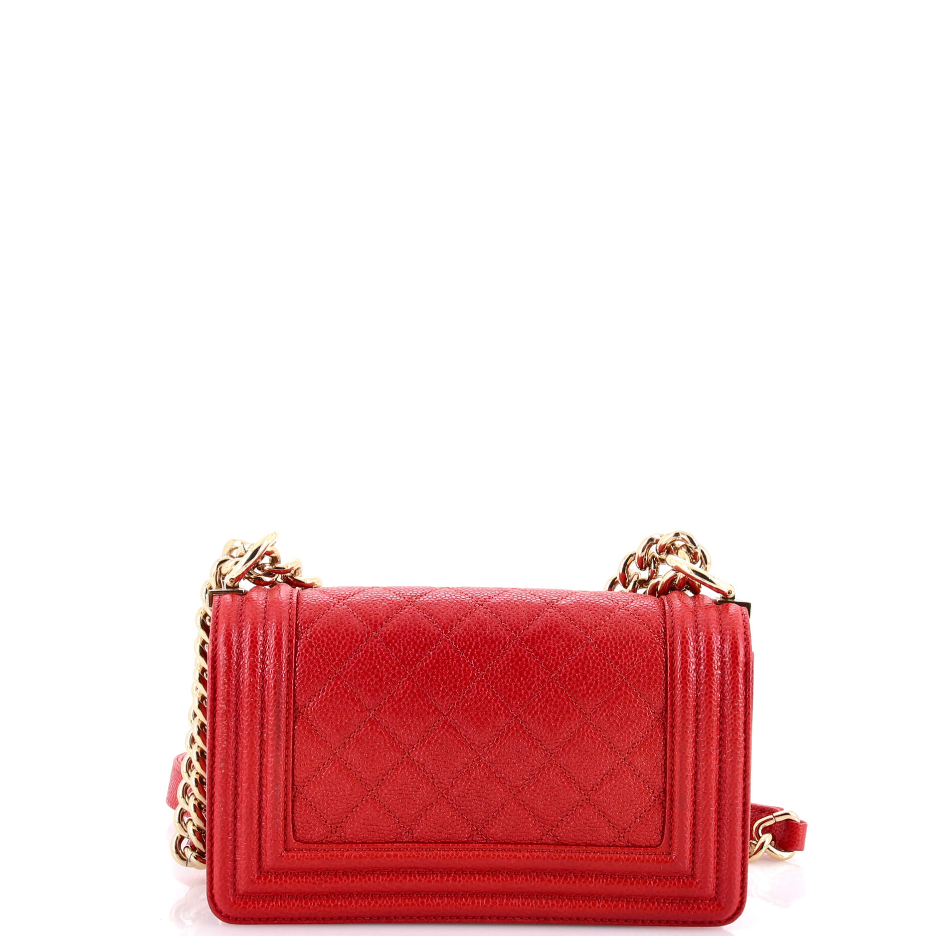 Boy Flap Bag Quilted Caviar Small