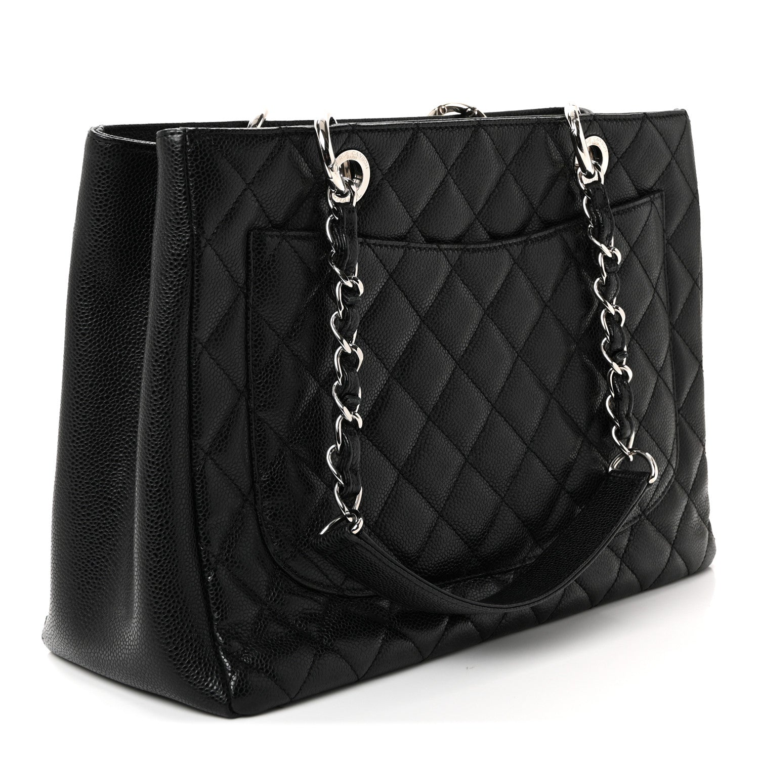 Caviar Quilted Grand Shopping Tote GST Black