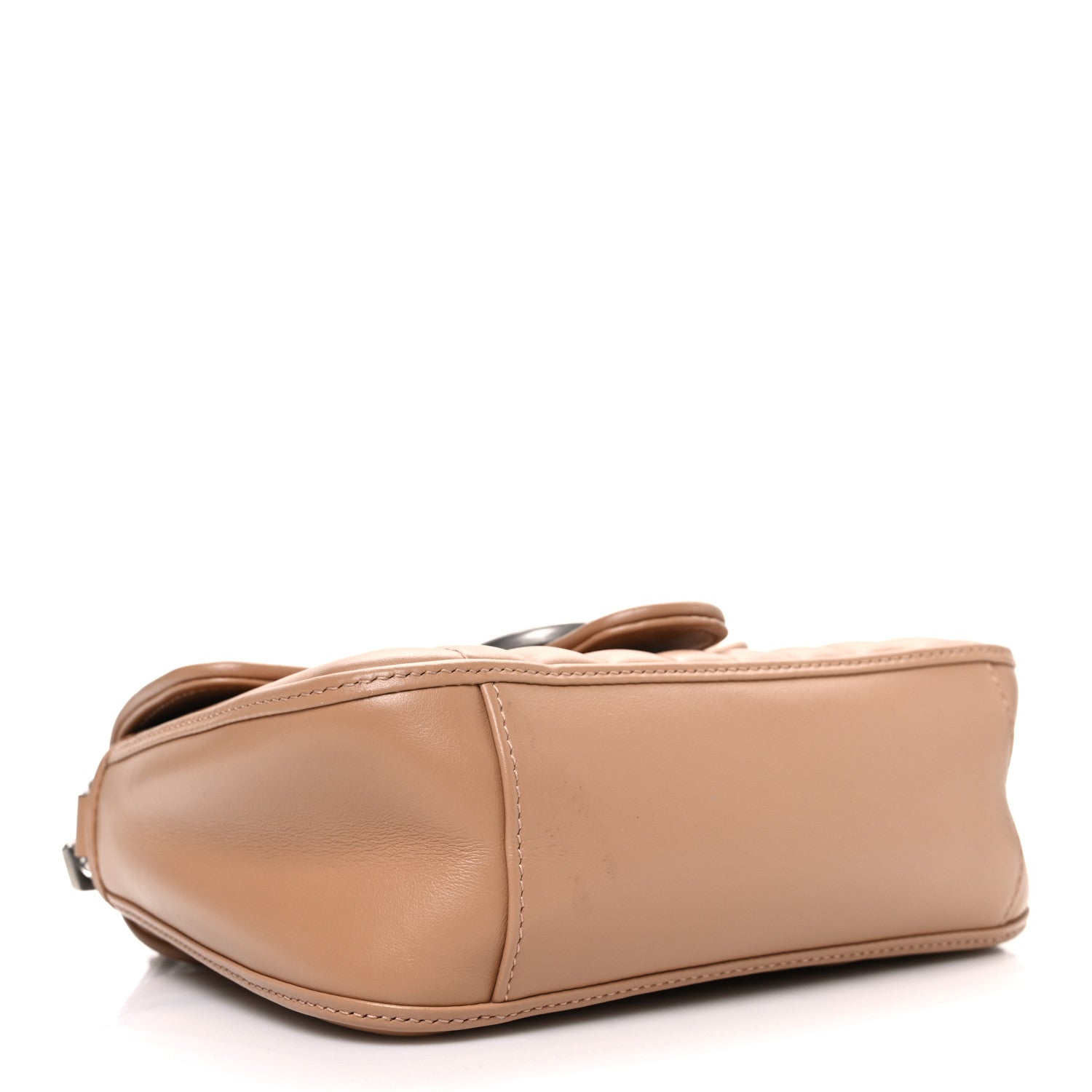 Calfskin Matelasse Aria Mini GG Marmont Top Handle Shoulder Bag Camelia