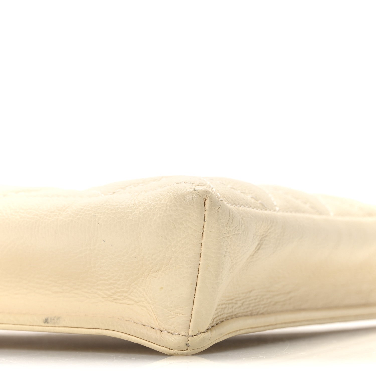 Calfskin Quilted CC Waiter Clutch With Chain White