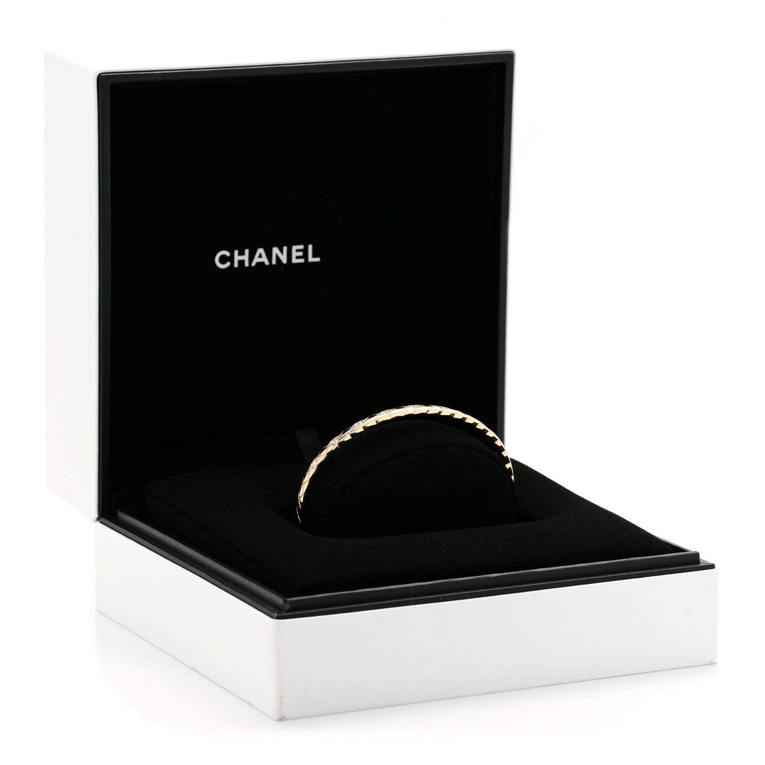 18K Yellow Gold Diamond Mini Coco Crush Cuff Bracelet L