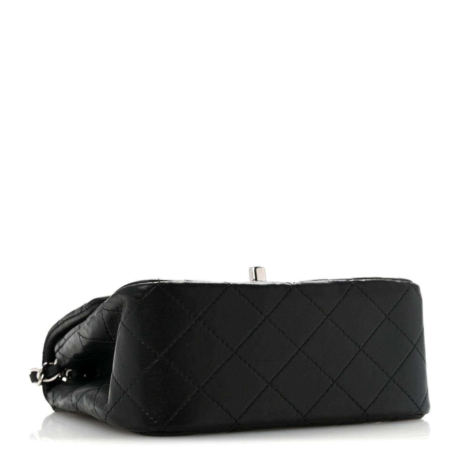 Lambskin Quilted Mini Square Flap Black