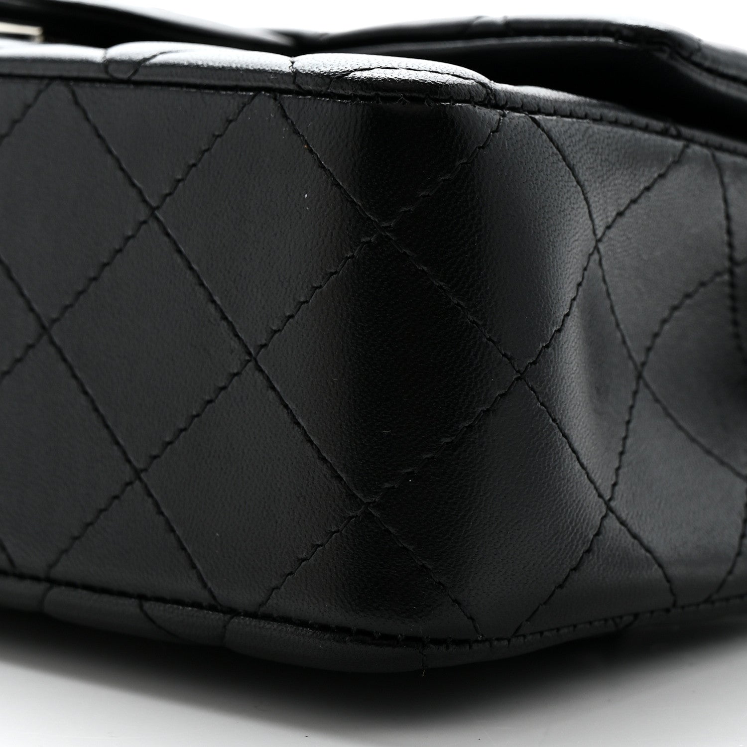Lambskin Quilted Mini Rectangular Flap Black