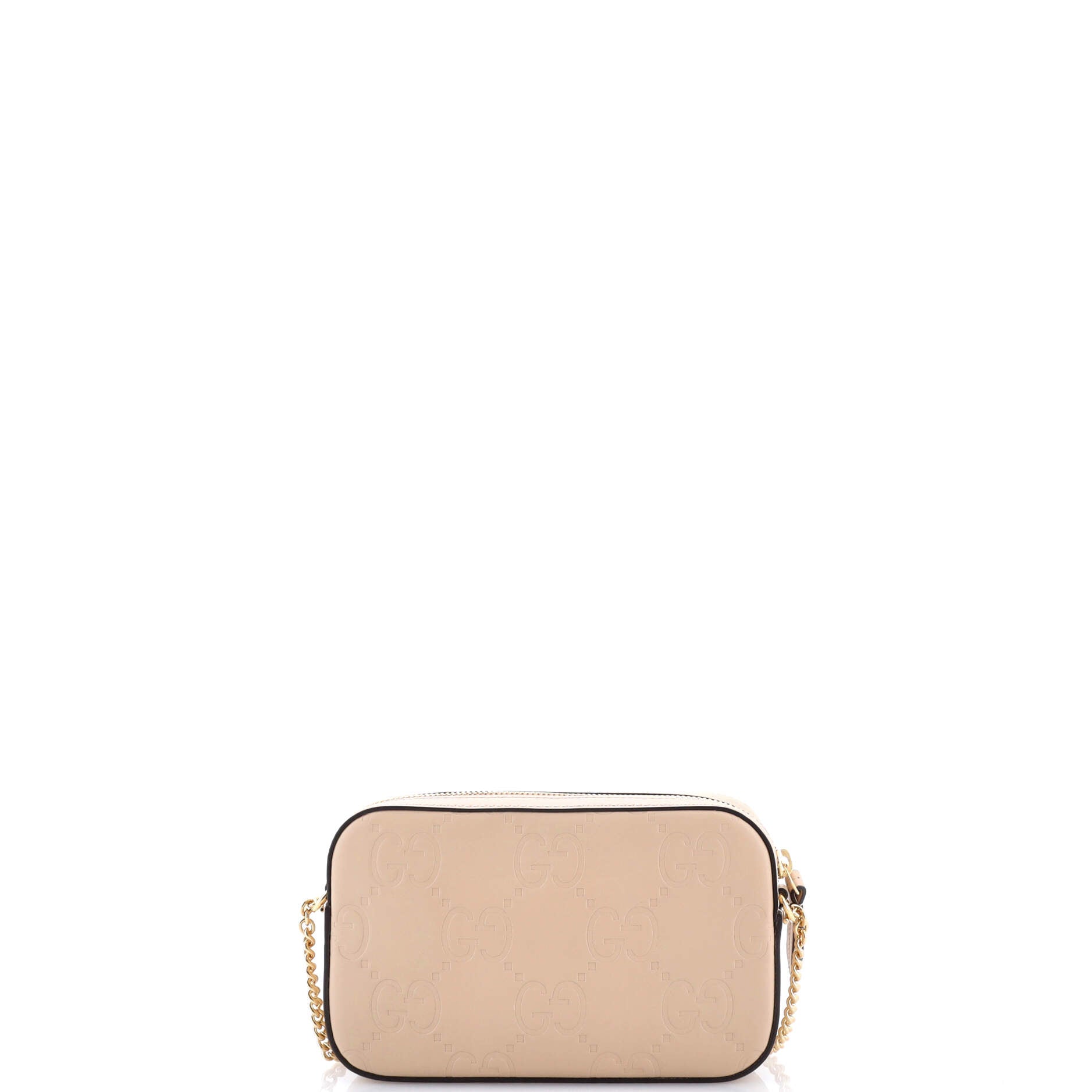 Front Pocket Chain Shoulder Bag Jumbo GG Embossed Leather Super Mini