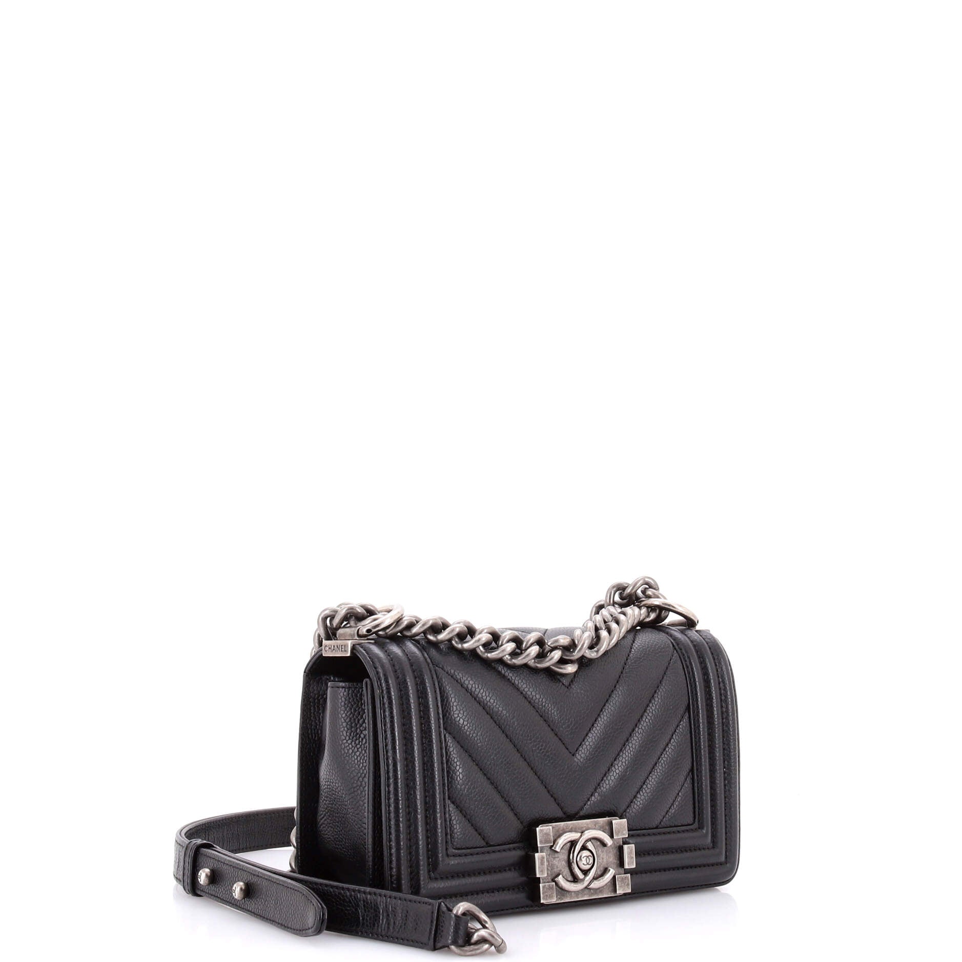 Boy Flap Bag Chevron Caviar Small