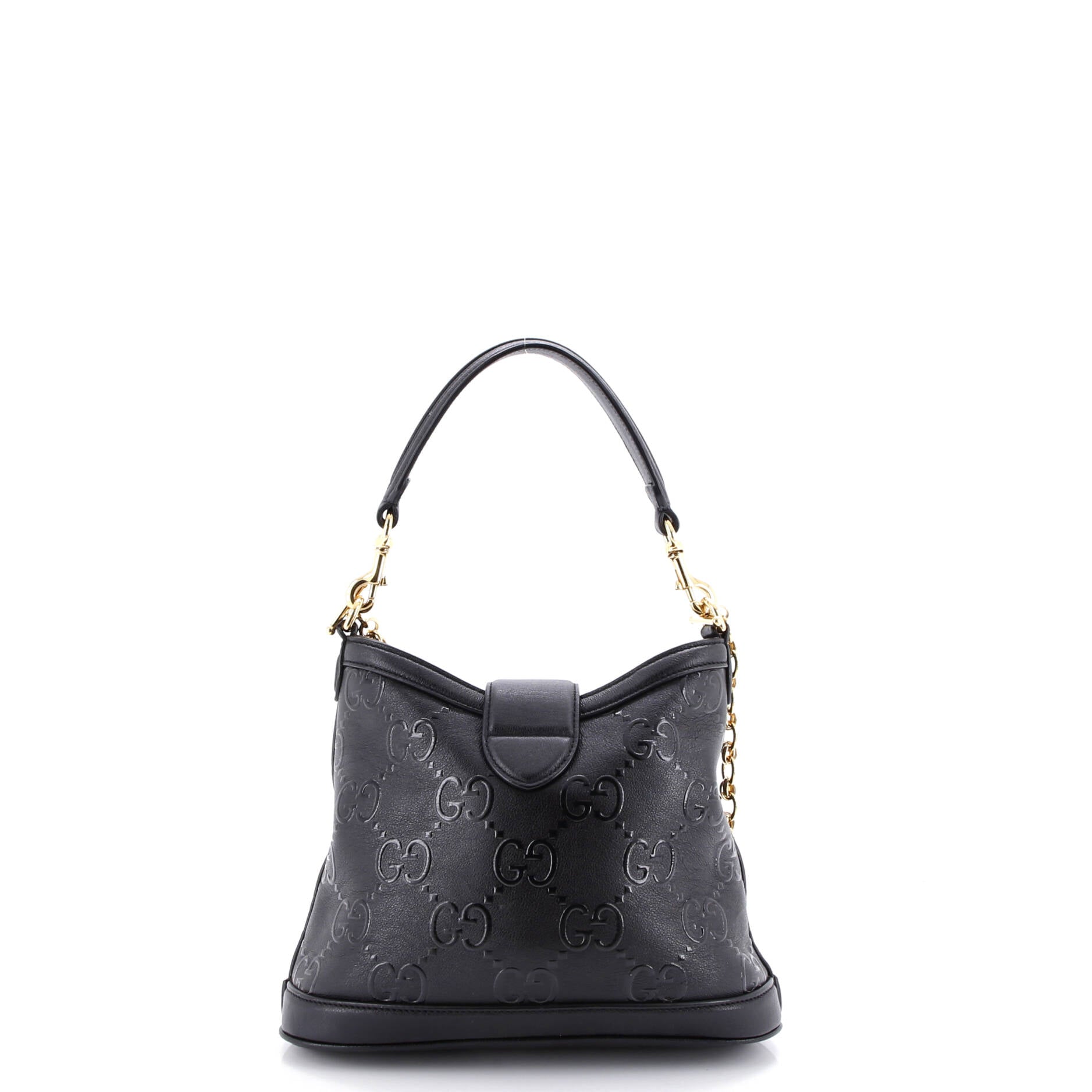 Wonka Convertible Top Handle Bucket Bag Debossed GG Leather Small