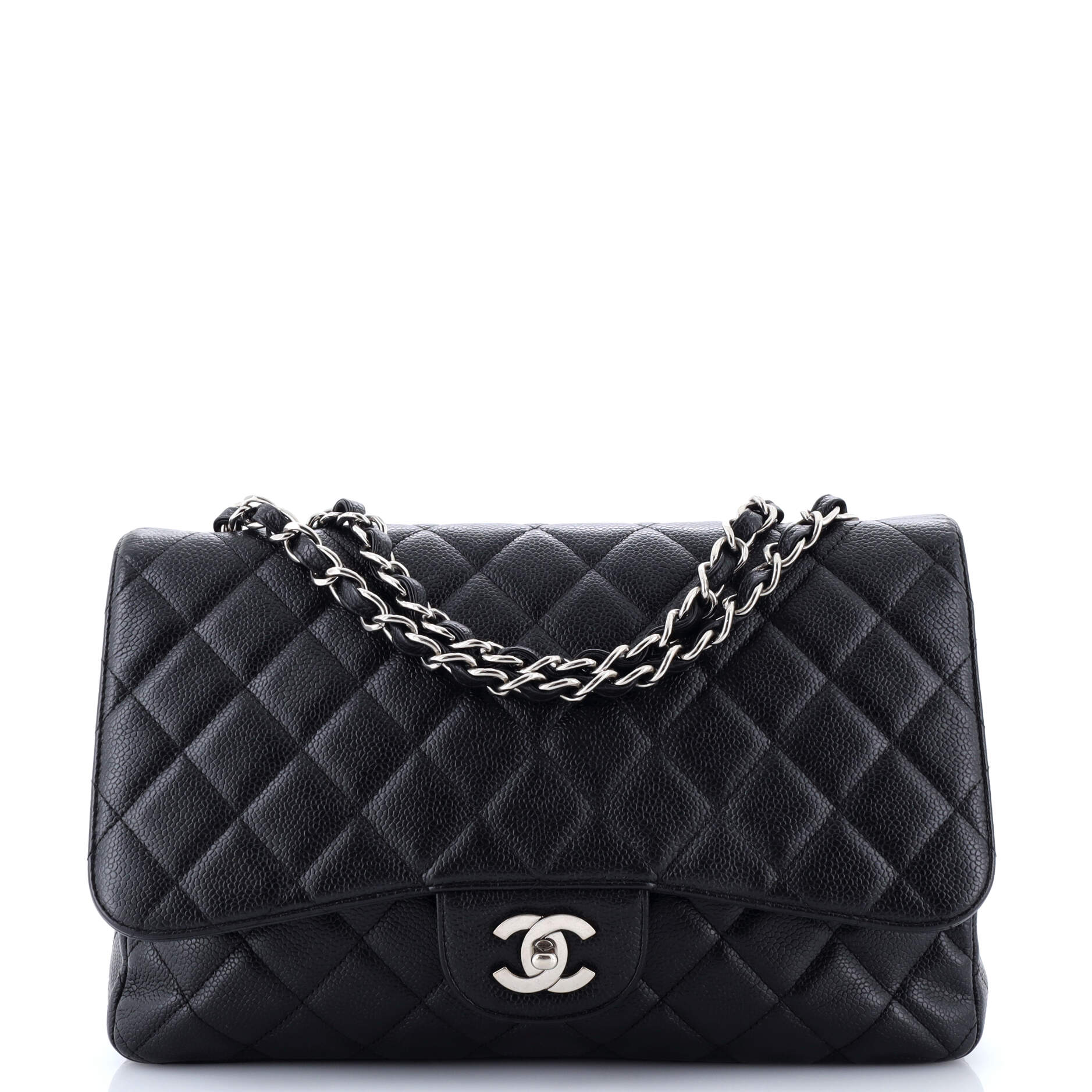 Vintage Classic Single Flap Bag Quilted Caviar Jumbo