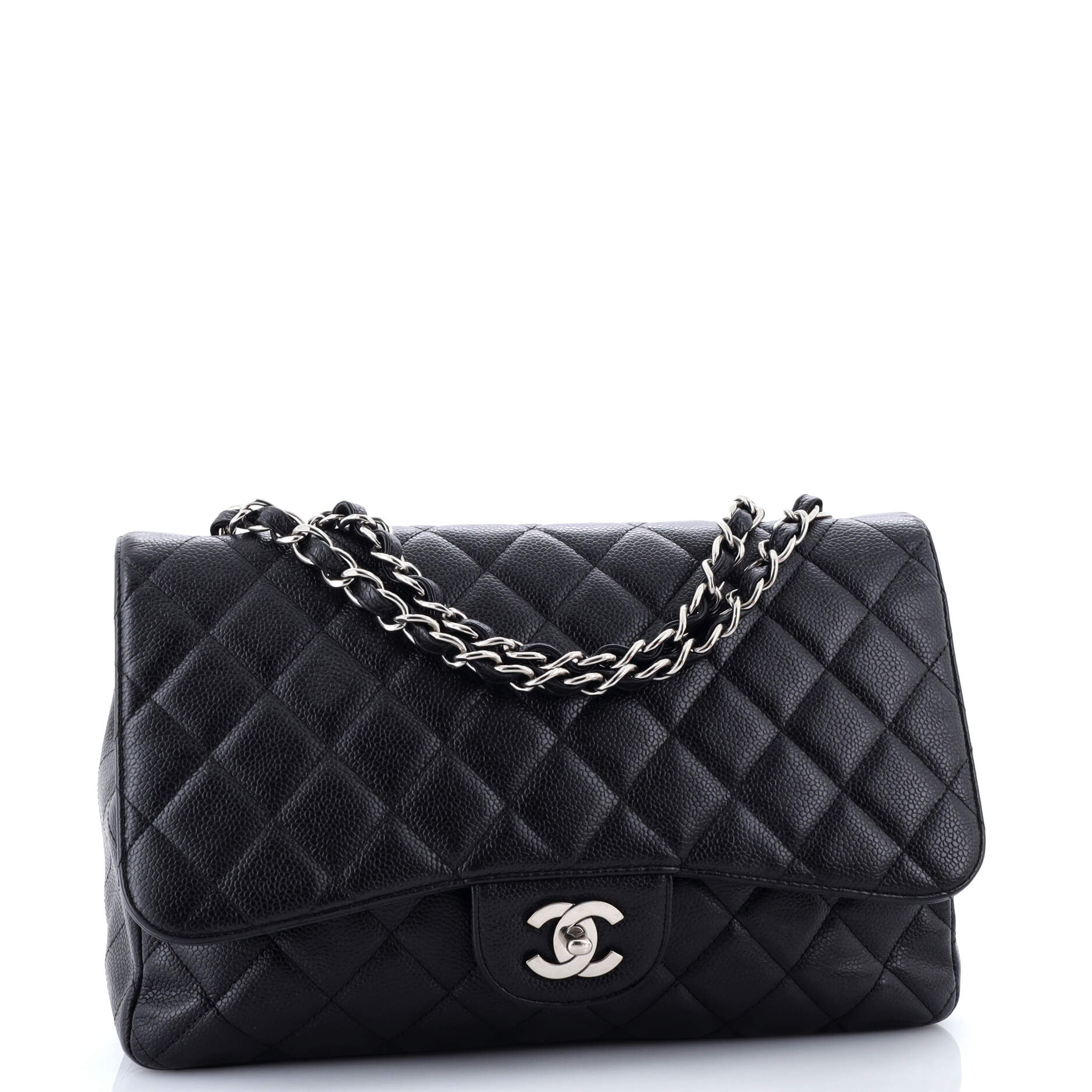Vintage Classic Single Flap Bag Quilted Caviar Jumbo