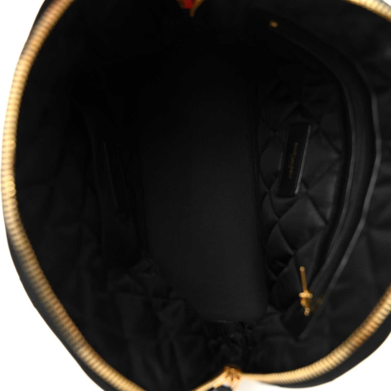 Calfskin Quilted Embroidered Cassandre Large Cosmetic Pouch Black