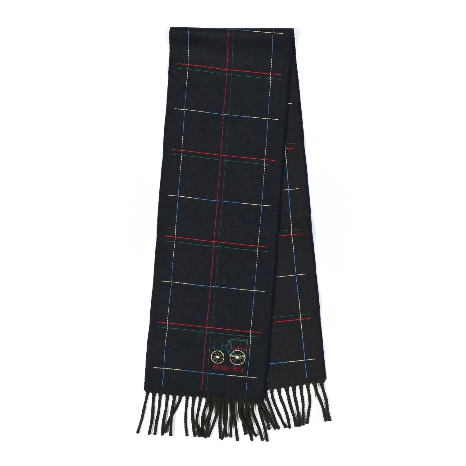 Cashmere Fringe A Toute Brodee Scarf Bleu