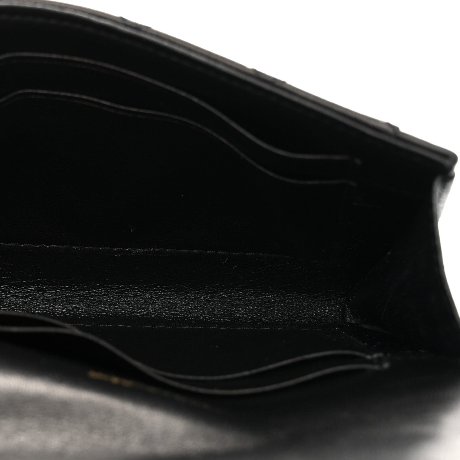 Lambskin Quilted Monogram Gaby Small Envelope Wallet Black