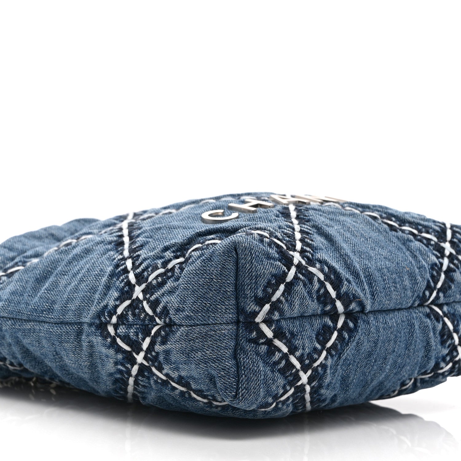 Denim Stitched Quilted Mini Chanel 22 Blue