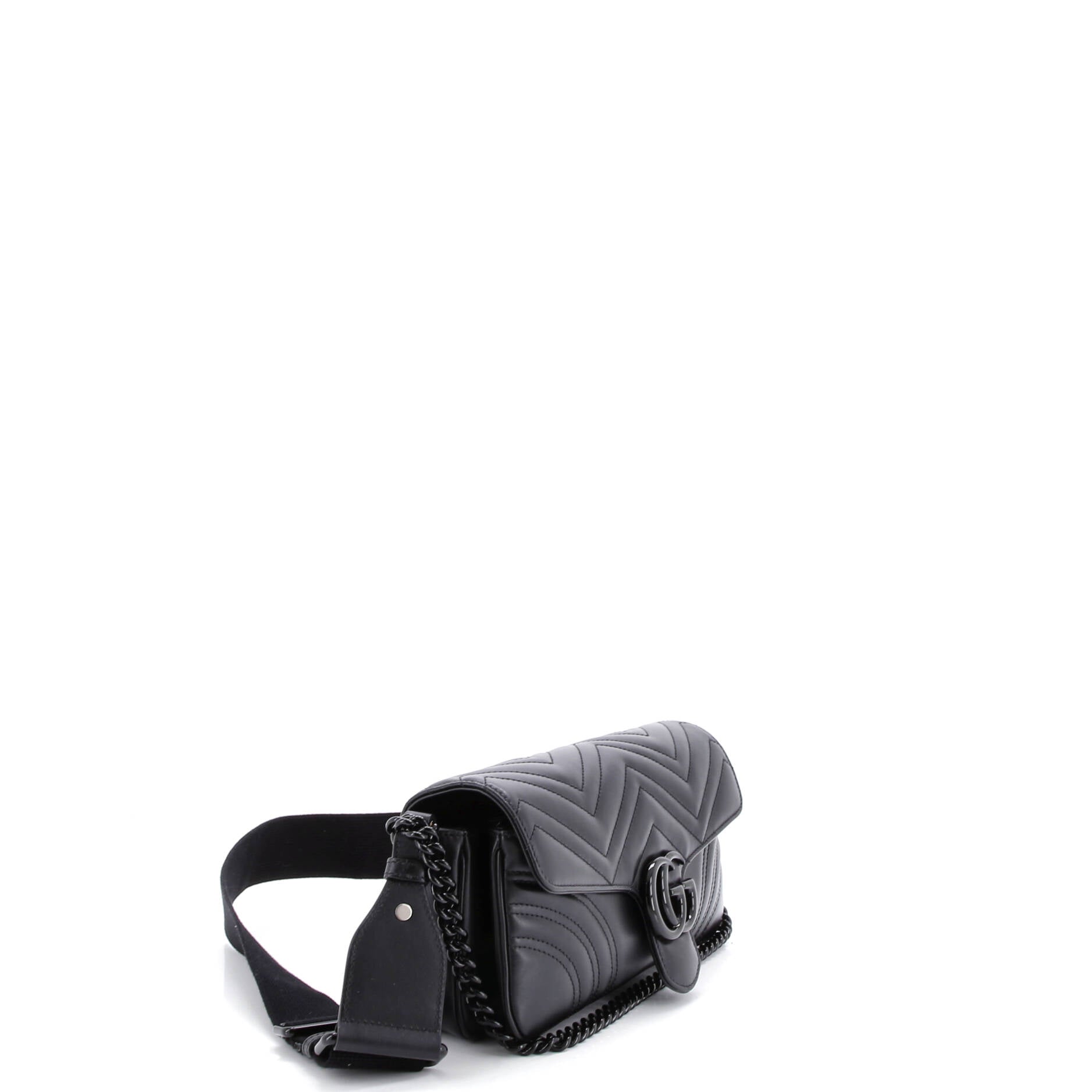 GG Marmont Monochrome Flap Bag Matelasse Leather Medium