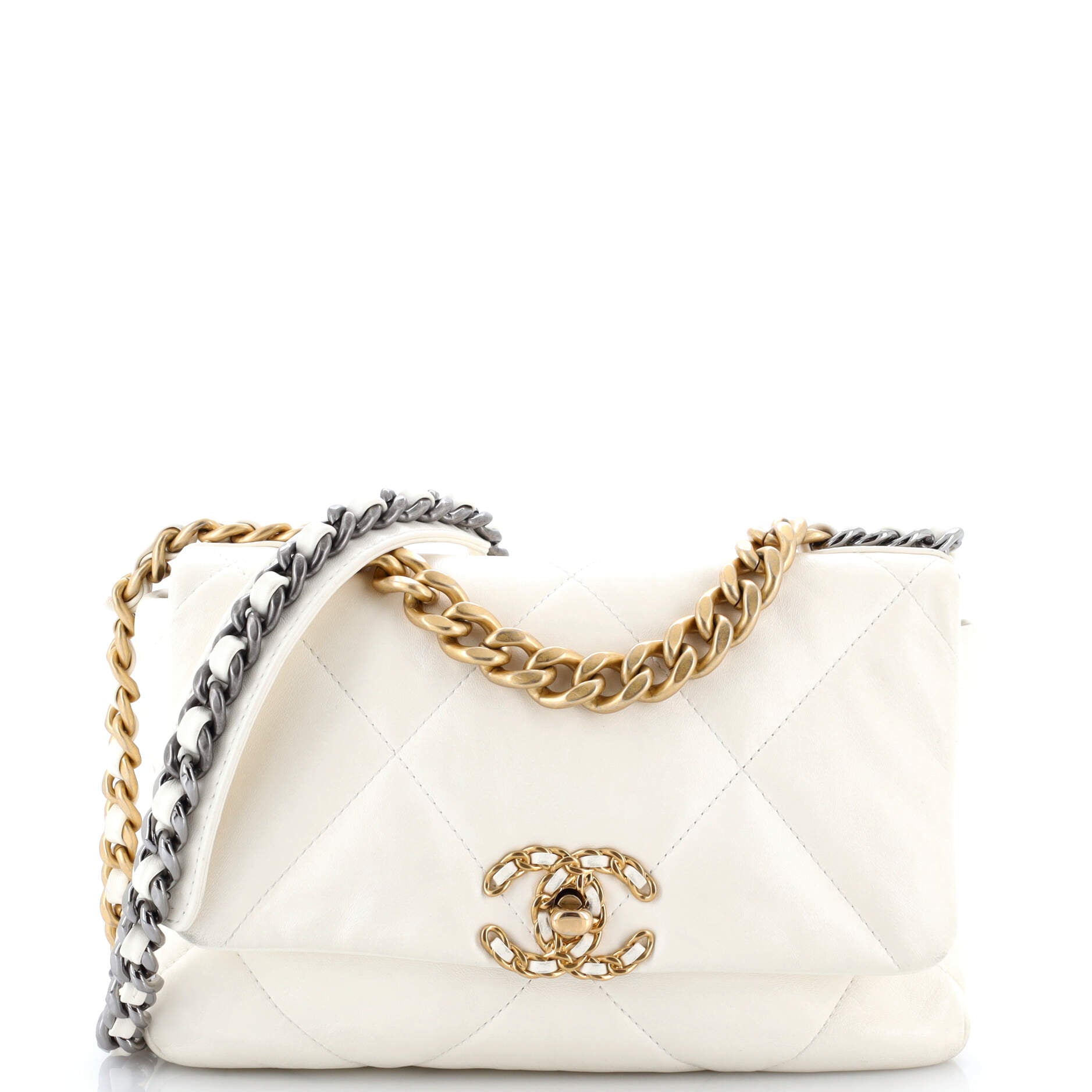 19 Flap Bag Quilted Leather Medium