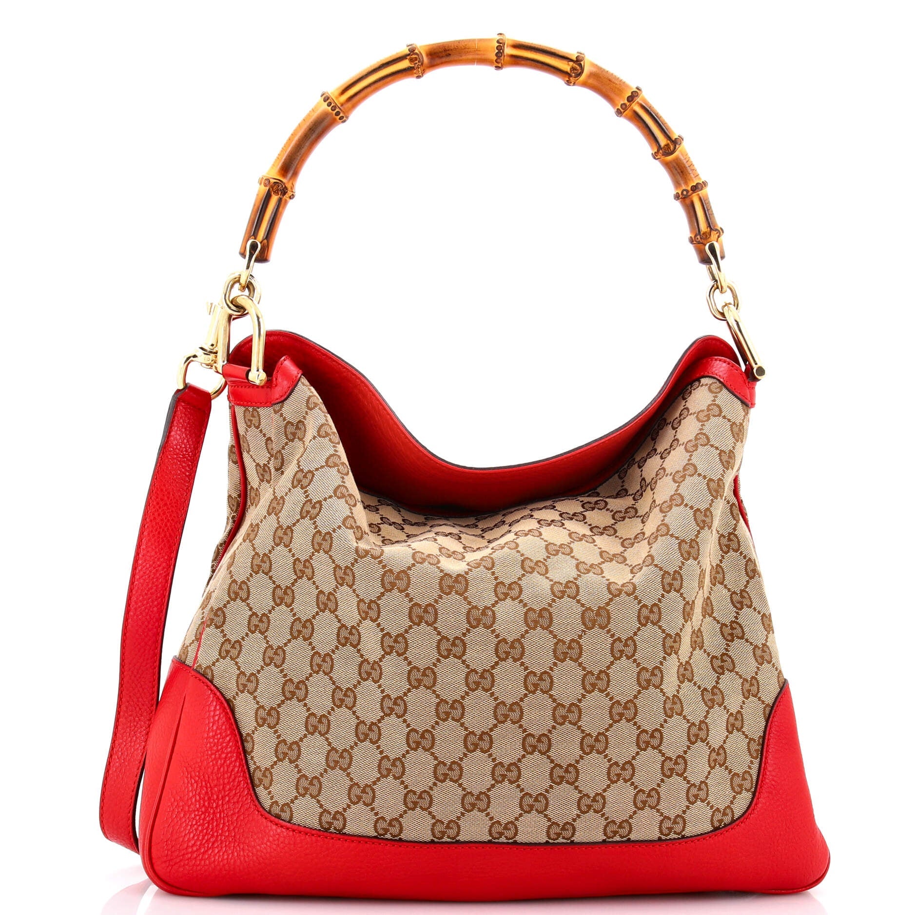 Diana Bamboo Shoulder Bag GG Canvas Medium
