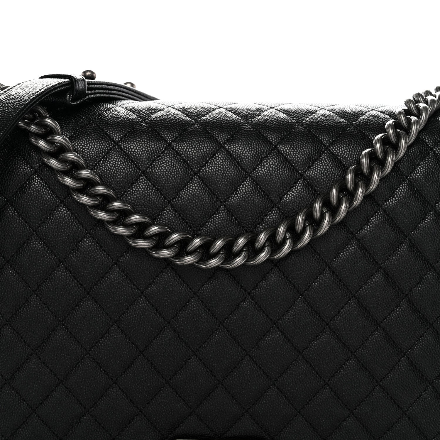 Caviar Quilted Large Boy Flap Black