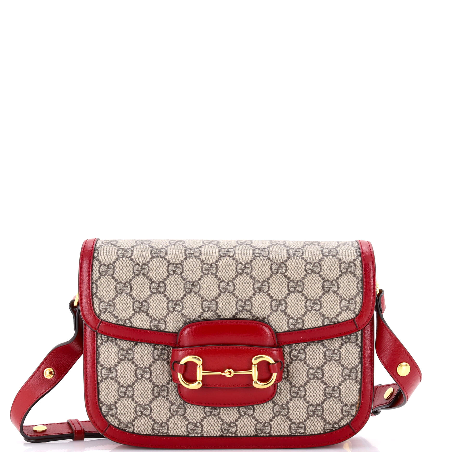 Horsebit 1955 Shoulder Bag GG Coated Canvas with Leather Small