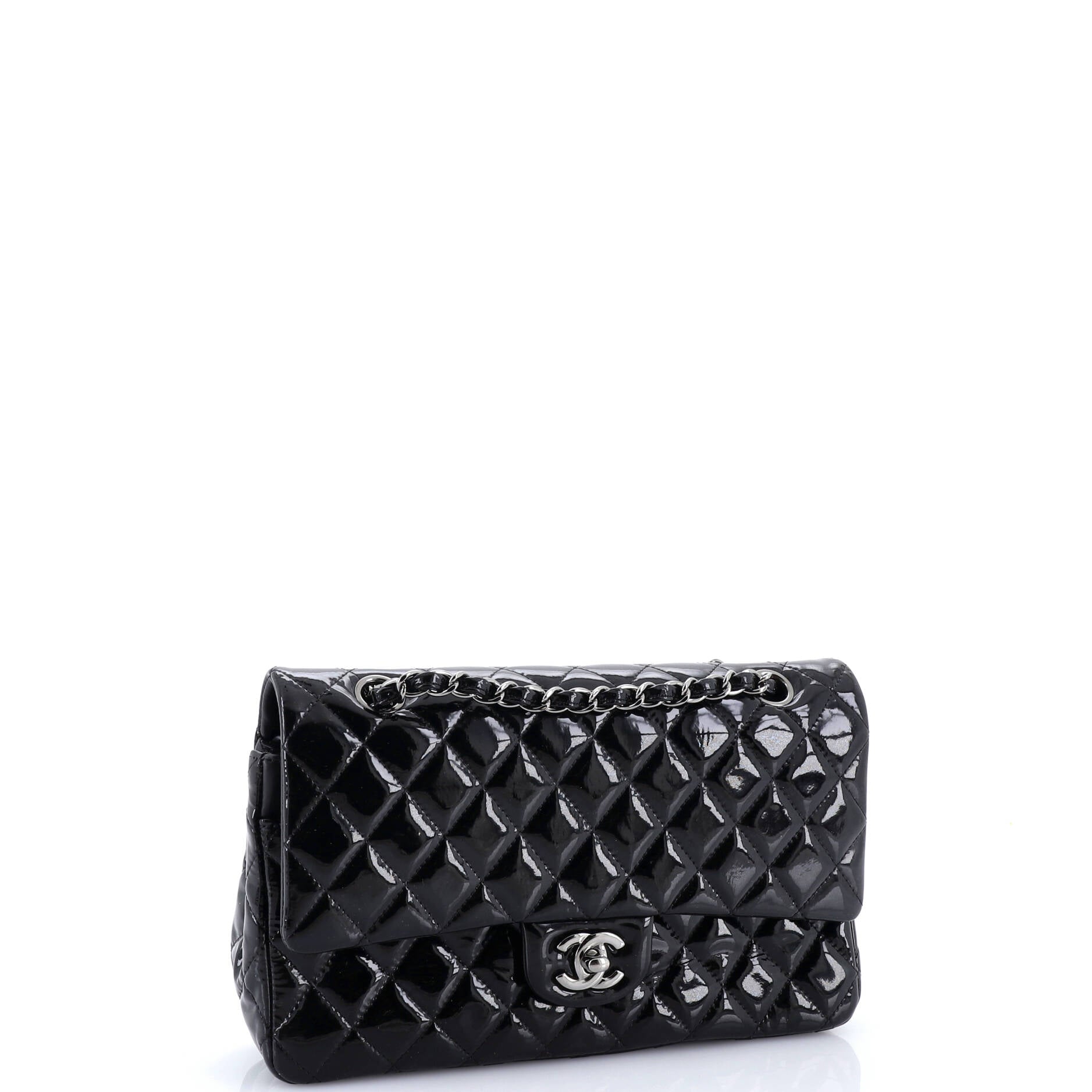 Classic Double Flap Bag Quilted Patent Medium