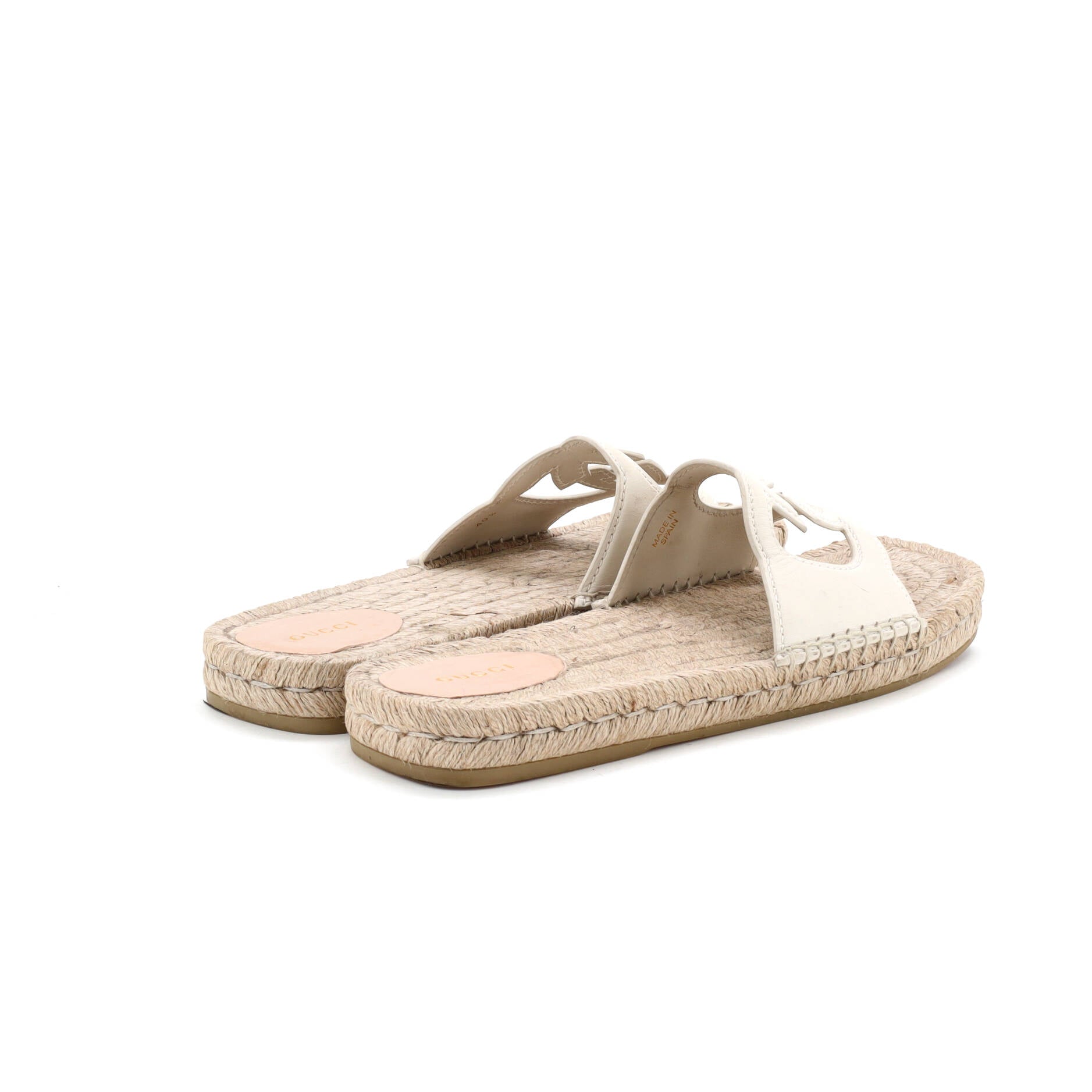 Women's Interlocking G Espadrille Slide Platform Sandals Leather