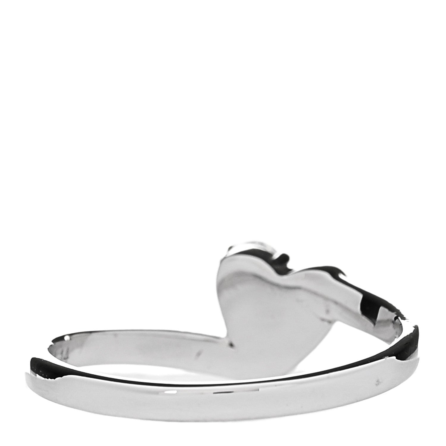 18K White Gold Diamond Heart Band Ring 54 6.75