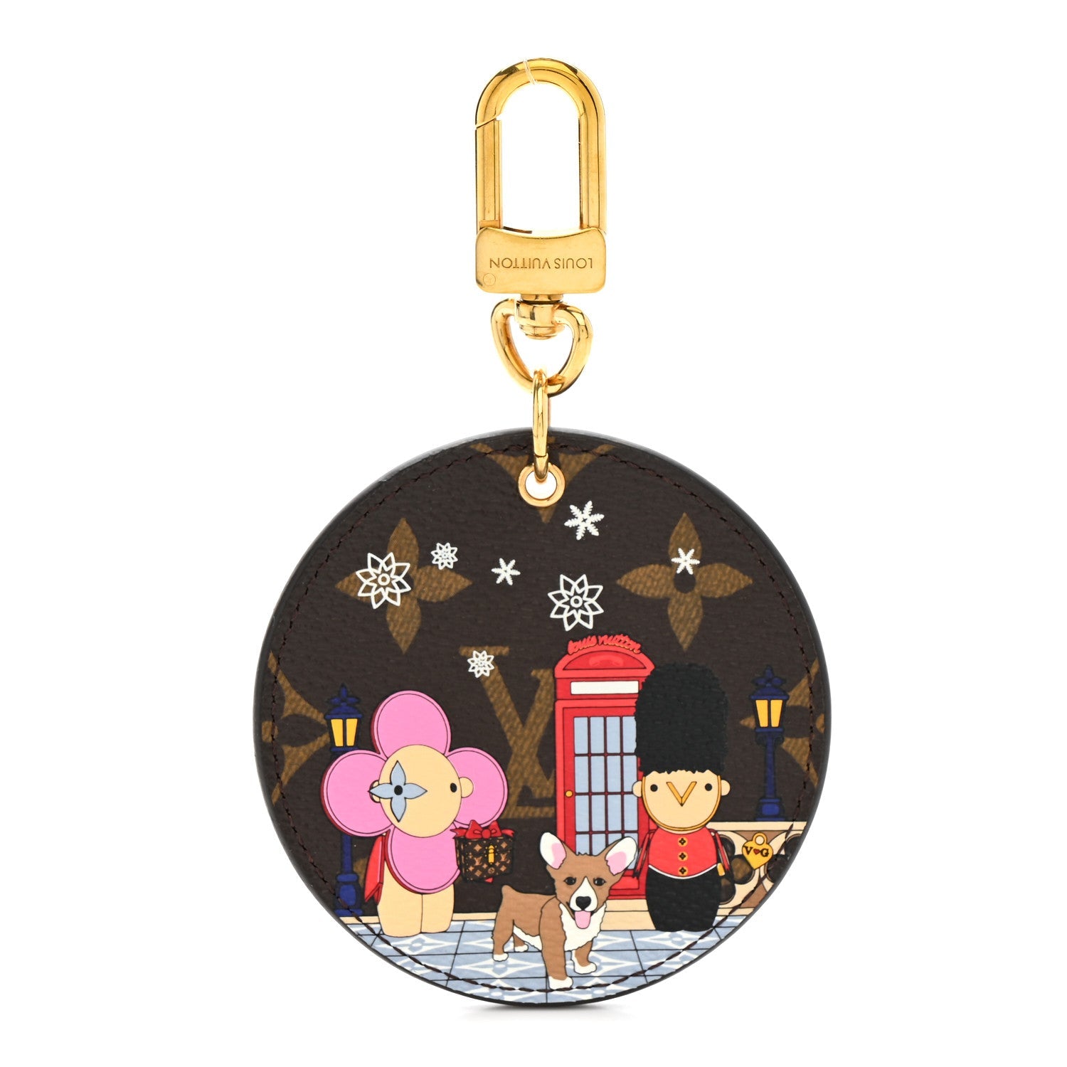 Monogram 2021 Christmas Animation London Bag Charm Key Ring Red